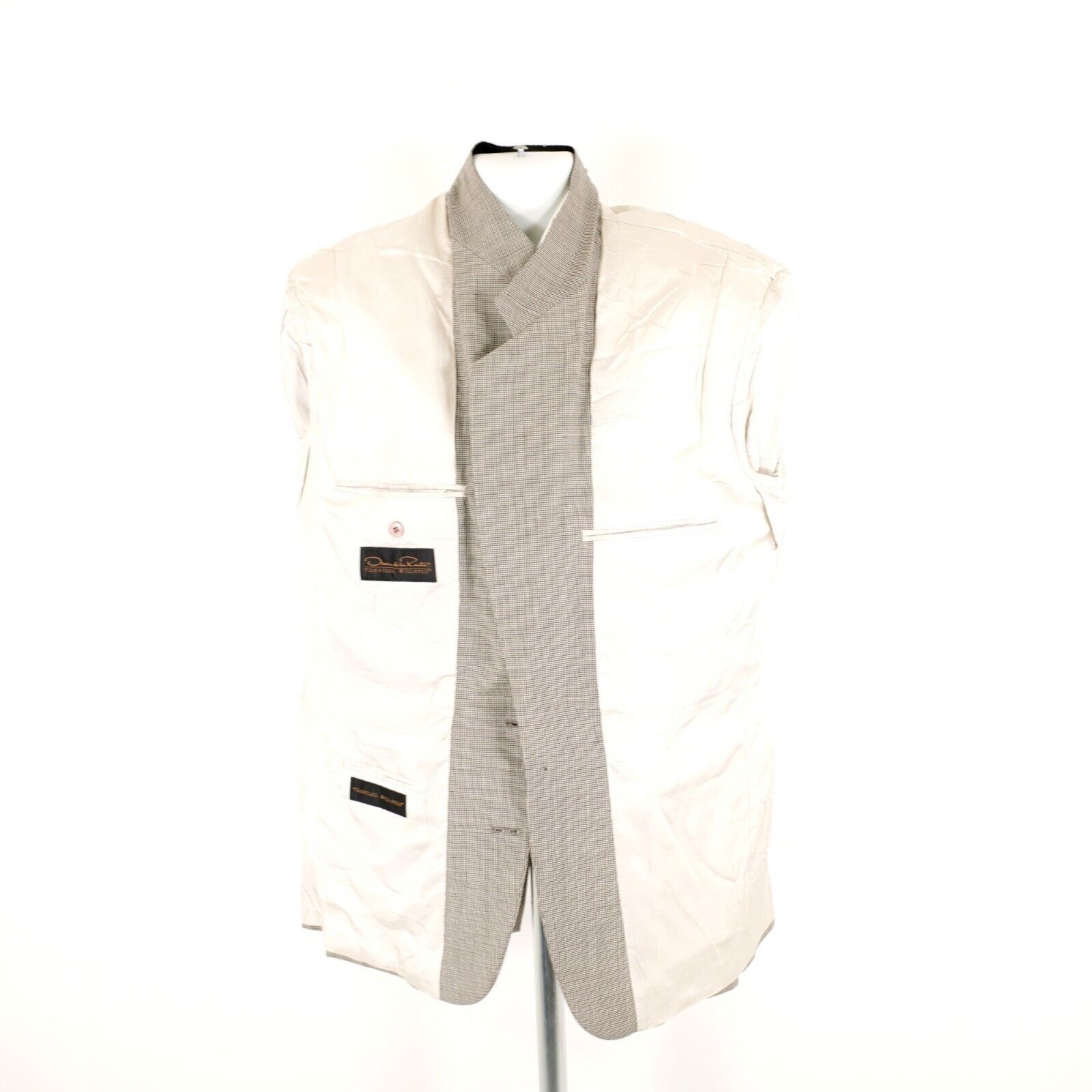 Oscar De La Renta Oscar De La Renta Travelers Worsted Wool 42R Cream Gray Star Size 42R - 10 Thumbnail