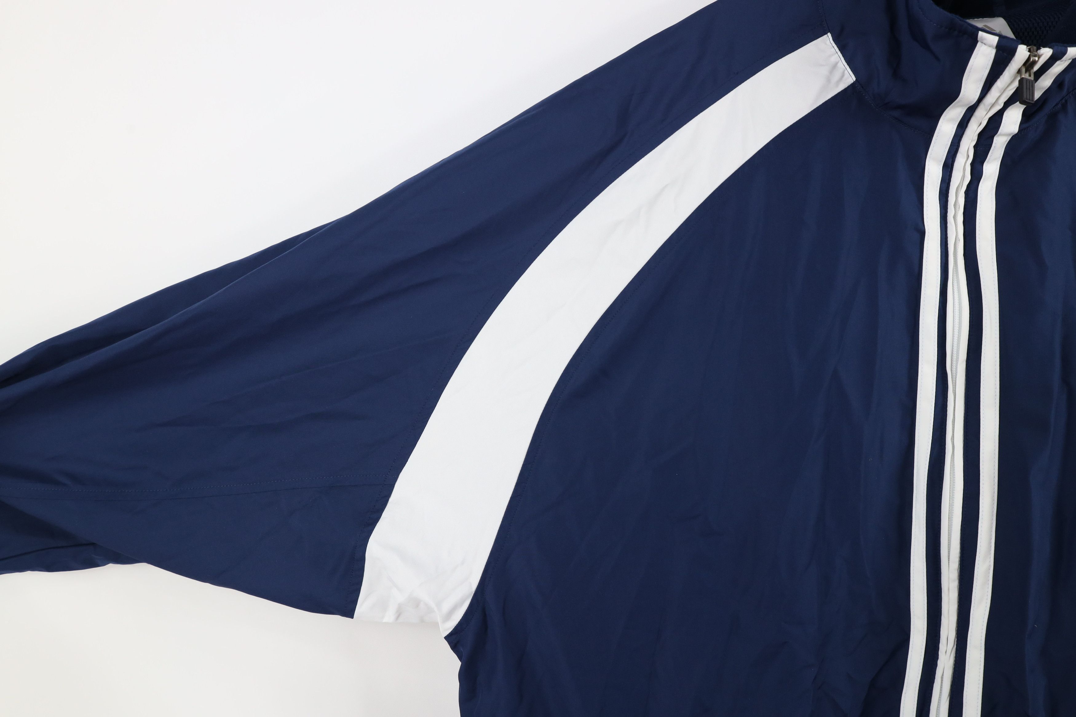 Adidas × Vintage Vintage Adidas Lined Full Zip Windbreaker Jacket Blue Size US XXL / EU 58 / 5 - 5 Thumbnail