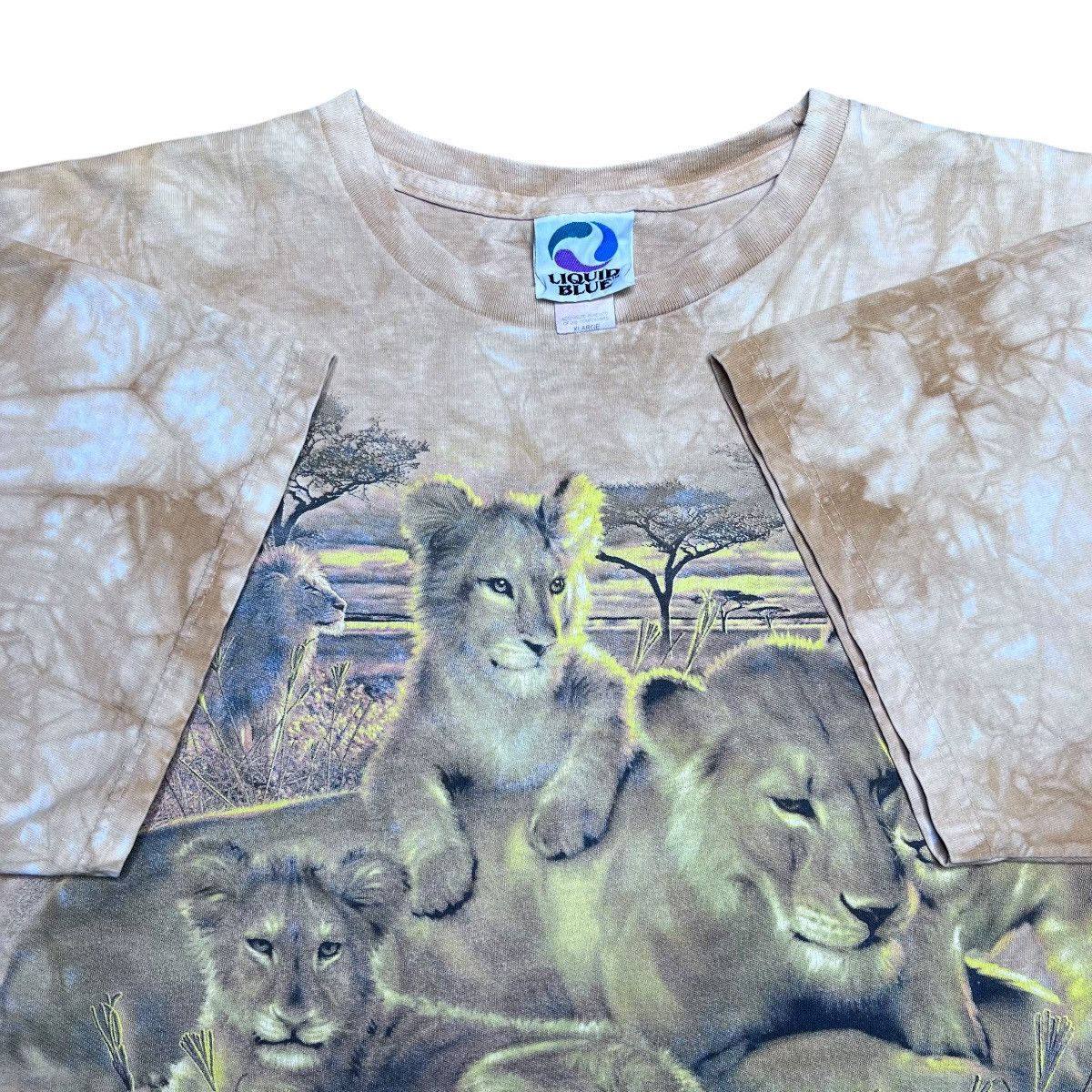 Liquid Blue × Vintage Vtg 2000s Liquid Blue Lion Pack Nature Tie Dye Graphic Tee Size US XL / EU 56 / 4 - 2 Thumbnail