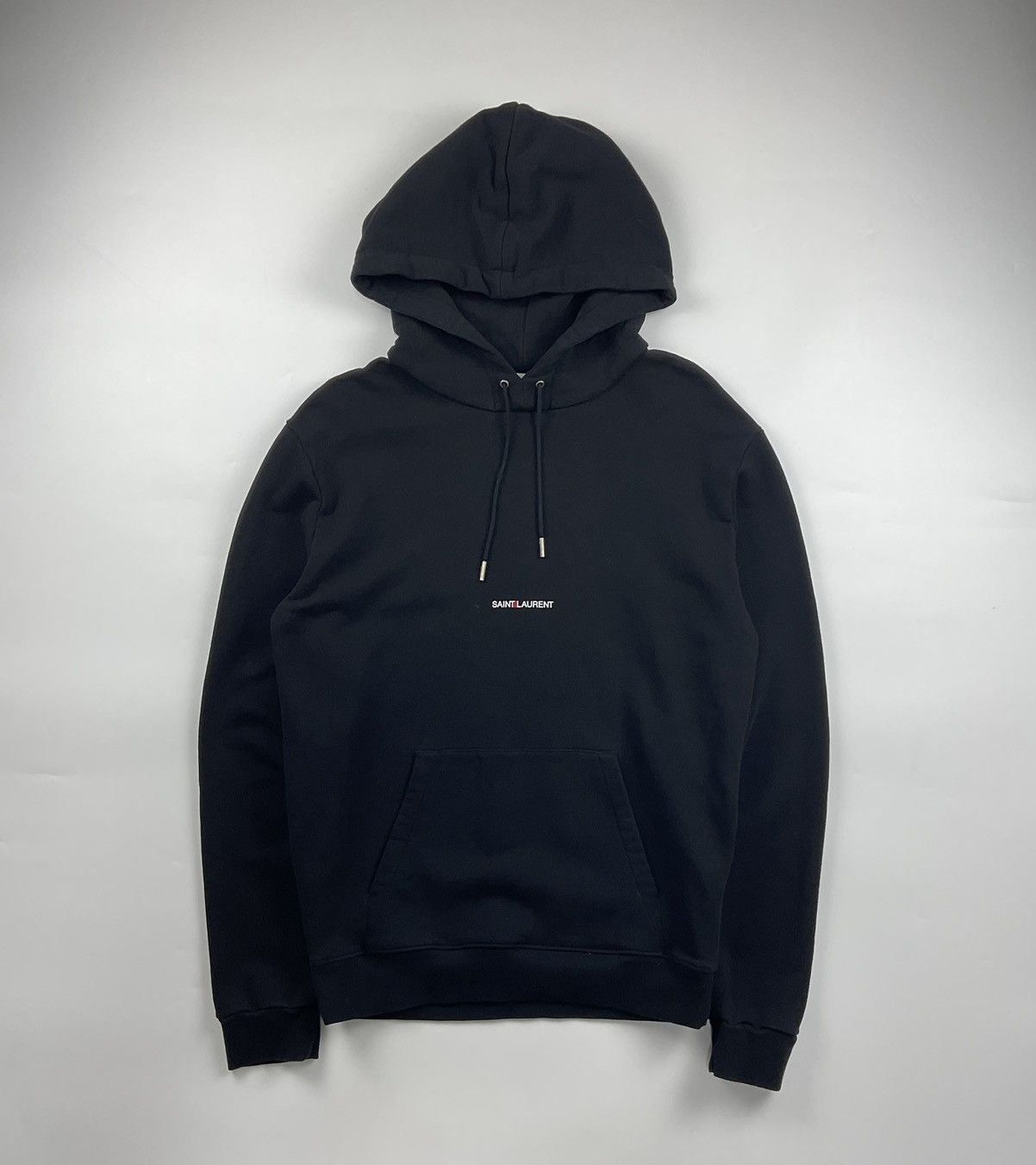 image of Saint Laurent Paris Saint Laurent Logo Hoodie in Black, Men's (Size Medium)