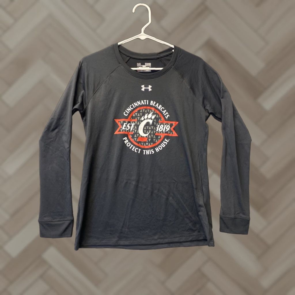 Nike Nike Tee Mens SMALL Athletic Dri Fit Cincinnati Long Sleeve Black 97-56 Size US S / EU 44-46 / 1 - 1 Thumbnail