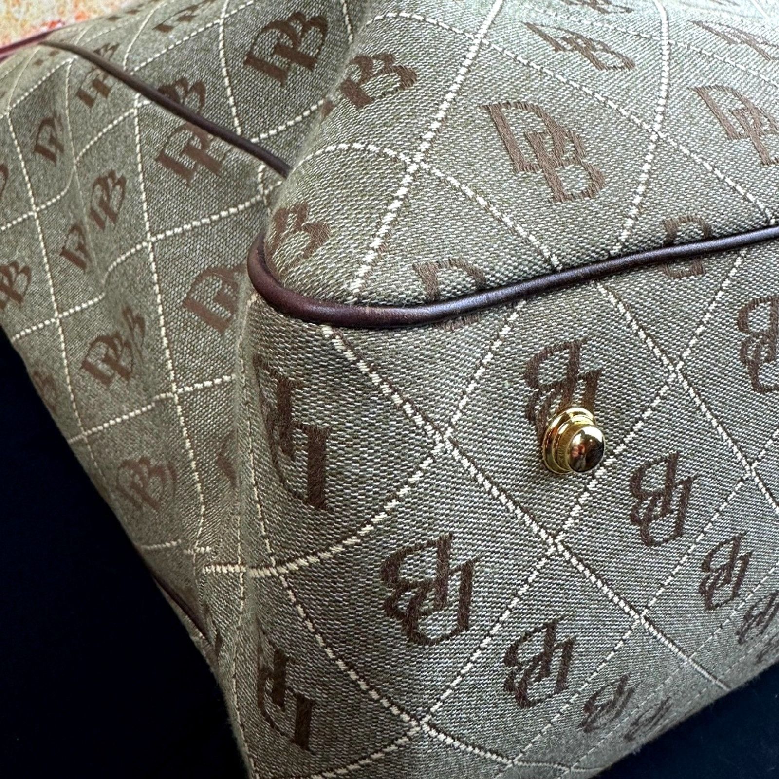 Dooney & Bourke Dooney & Bourke Signature Canvas Tote Leather Accents Brown Size ONE SIZE - 7 Thumbnail
