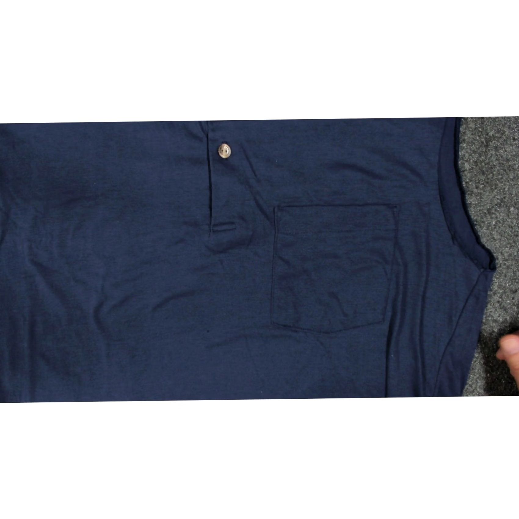 Vintage VINTAGE Navy Blue Sleeveless Polo Shirt Cutoff Single Stitch Mens M 80s Grunge The Garan Man Shirt Size US M / EU 48-50 / 2 - 7 Thumbnail