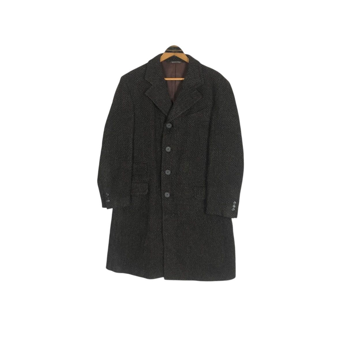 Fendi Vintage 90s Fendi Tweed Herringbone Long Coat Size US M / EU 48-50 / 2 - 8 Thumbnail