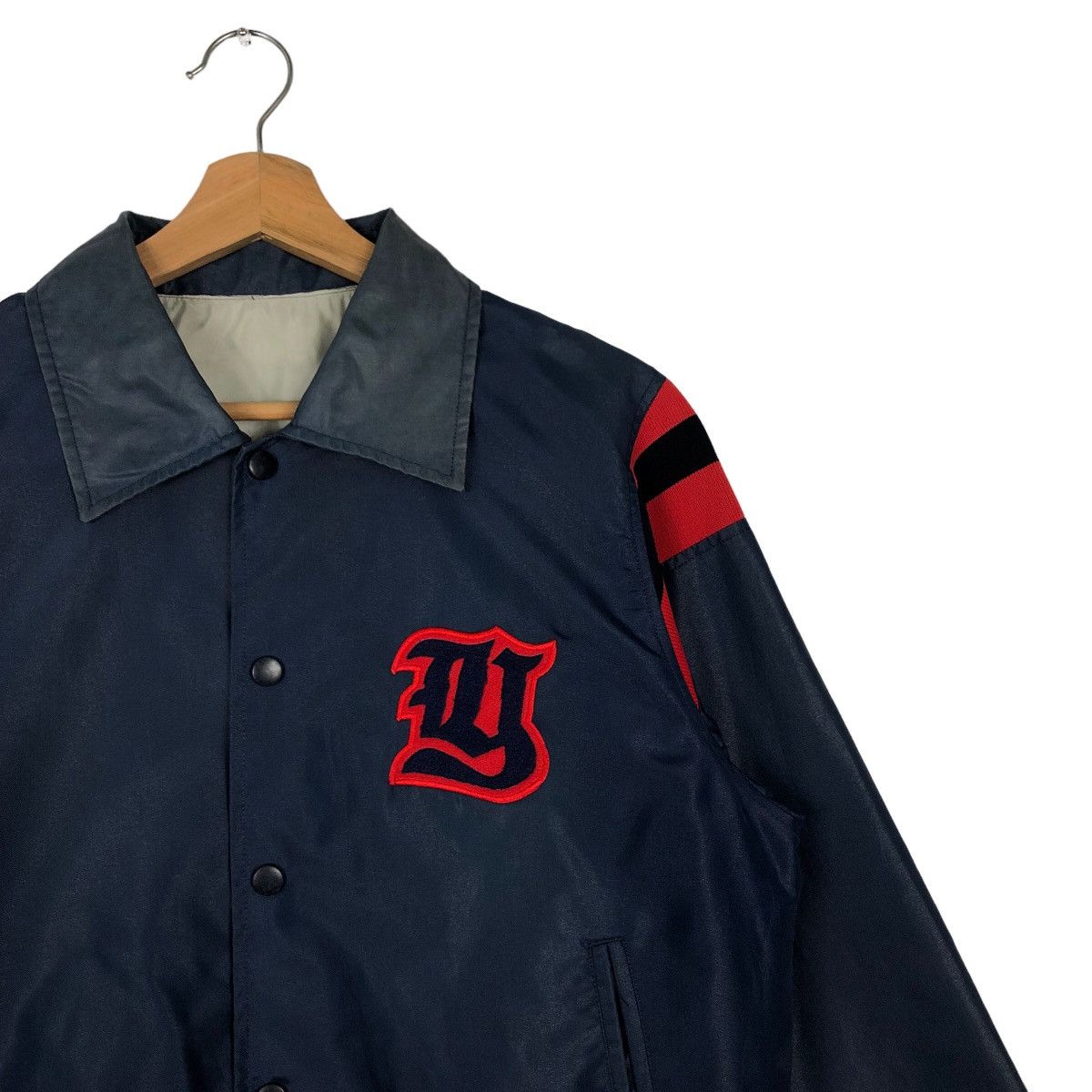Japanese Brand 🔥Vintage Satin Bomber Jacket Descente Japan Made Big Logo Size US L / EU 52-54 / 3 - 5 Thumbnail