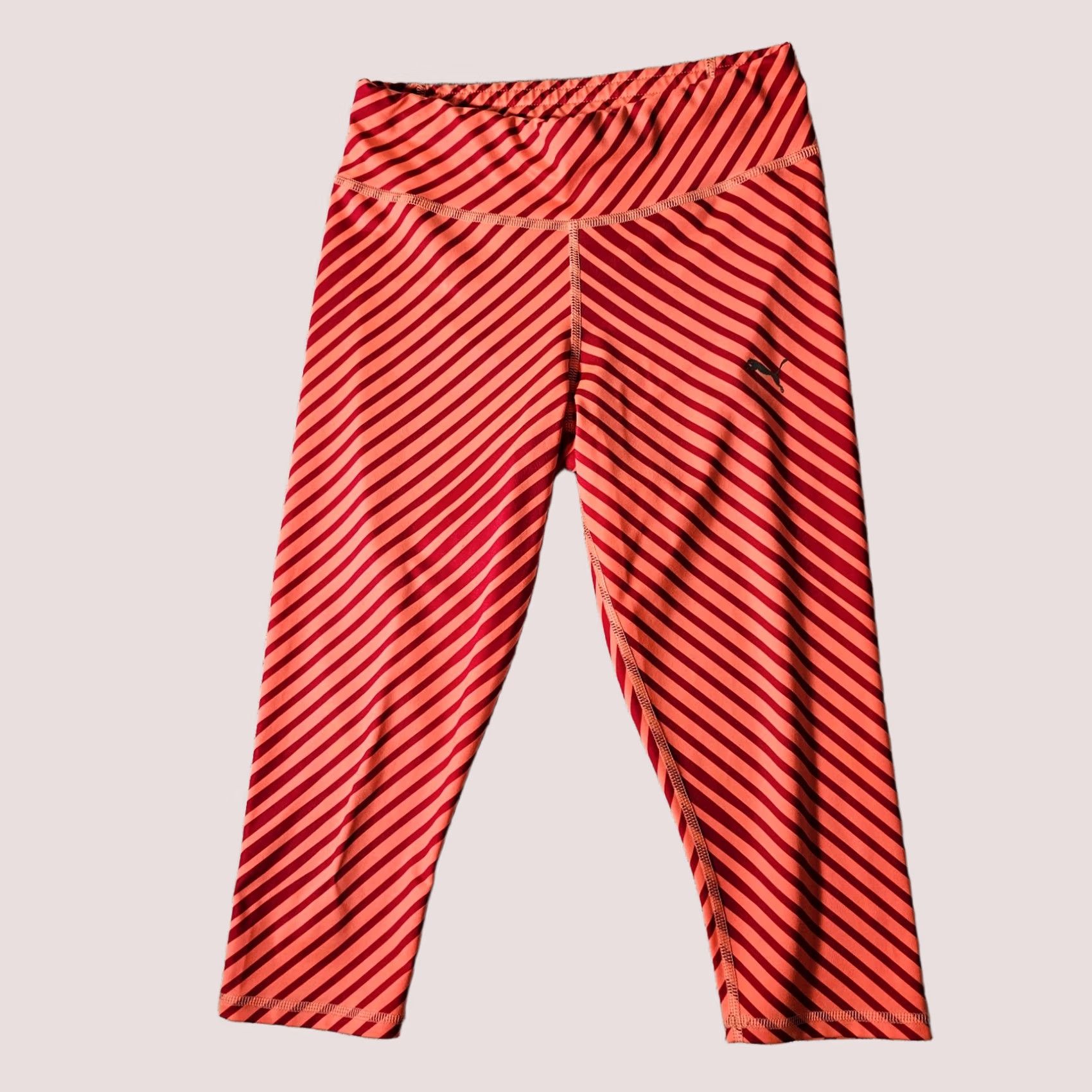 Puma PUMA Fitness Pants Women's Pink Striped Cropped Athletic Bottoms XS Hosiery & Sportswear Pants Size 26" / US 2 / IT 38 - 1 Thumbnail