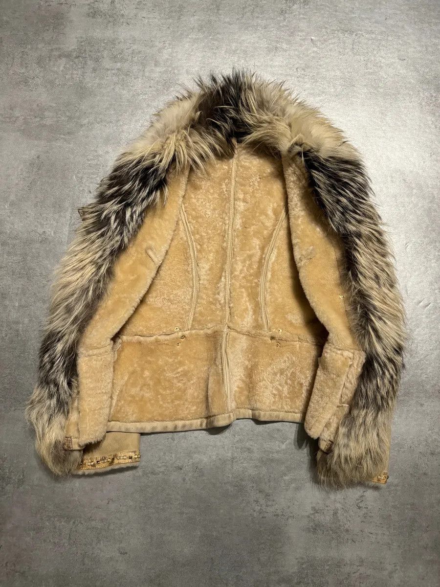 Roberto Cavalli FW2006 Roberto Cavalli Beige Fur & Silk Leather Creamy Royal Jacket Size S / US 4 / IT 40 - 6 Thumbnail