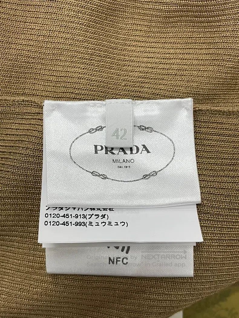 Prada Prada Khaki letter Logo knitted long sleeves Size S / US 4 / IT 40 - 5 Thumbnail