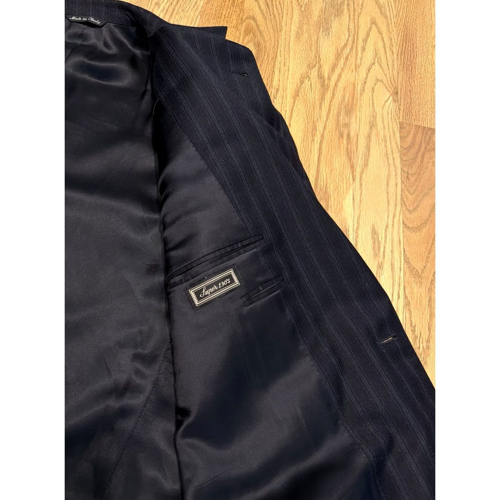 Canali CANALI 2 Piece Suit Wool Blue Stripe 100% Wool 52L Regular Italian Made In Italy Men Jacket & Pants 35x31 Size 52R - 4 Thumbnail