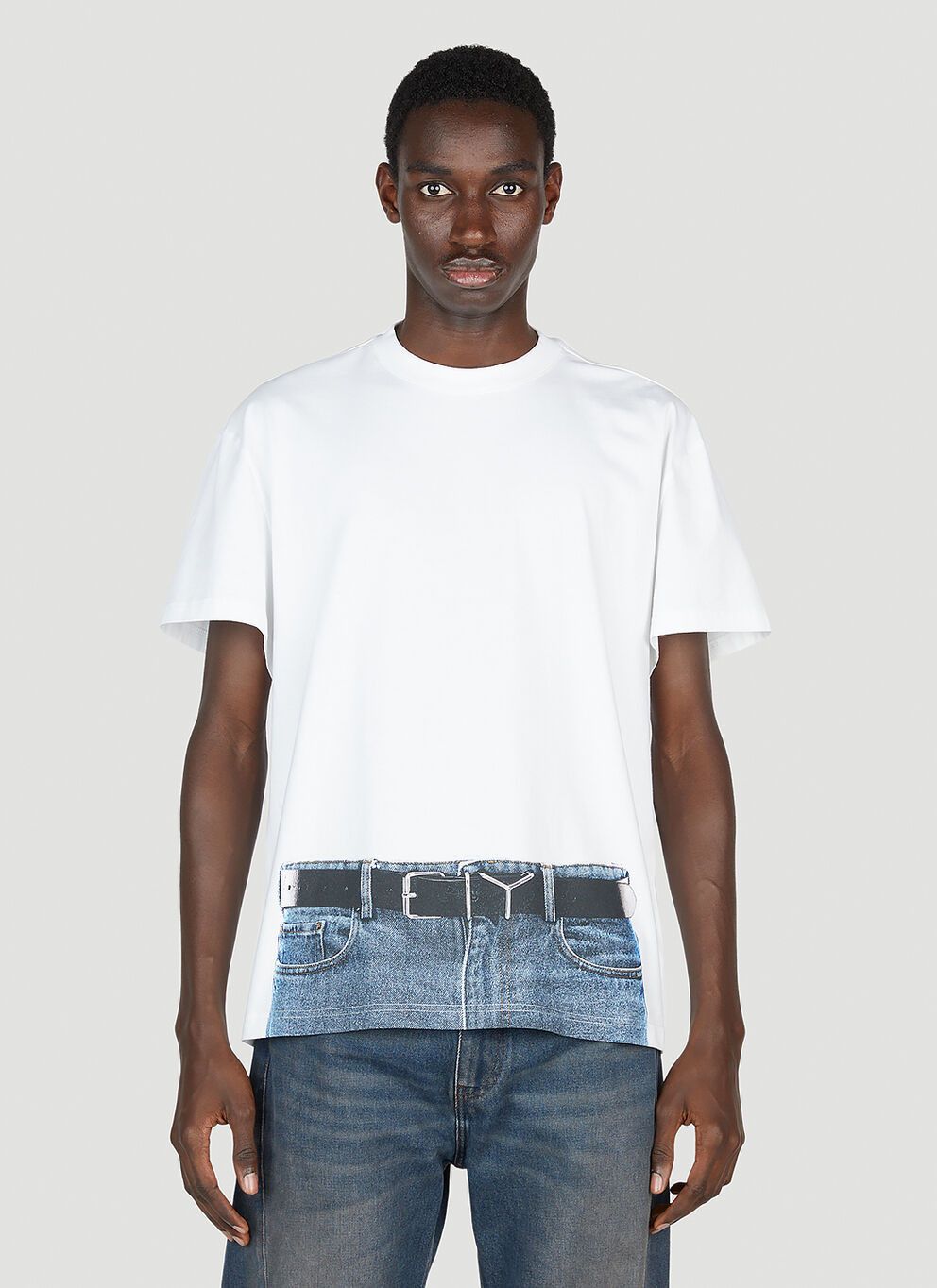 Jean Paul Gaultier × Y/Project White Trompe L'oeil Belt T-Shirt Size US S / EU 44-46 / 1 - 2 Thumbnail