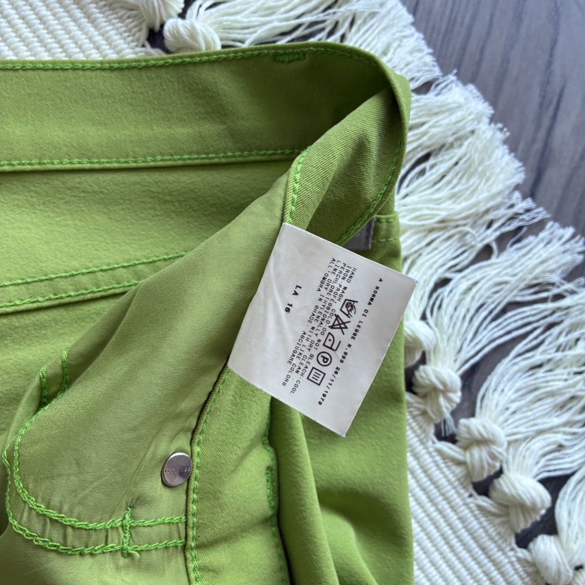 Versace Jeans Couture Versace Jeans Couture Women’s Lime Green Nylon Flared Pants Size 30" / US 8 / IT 44 - 6 Thumbnail