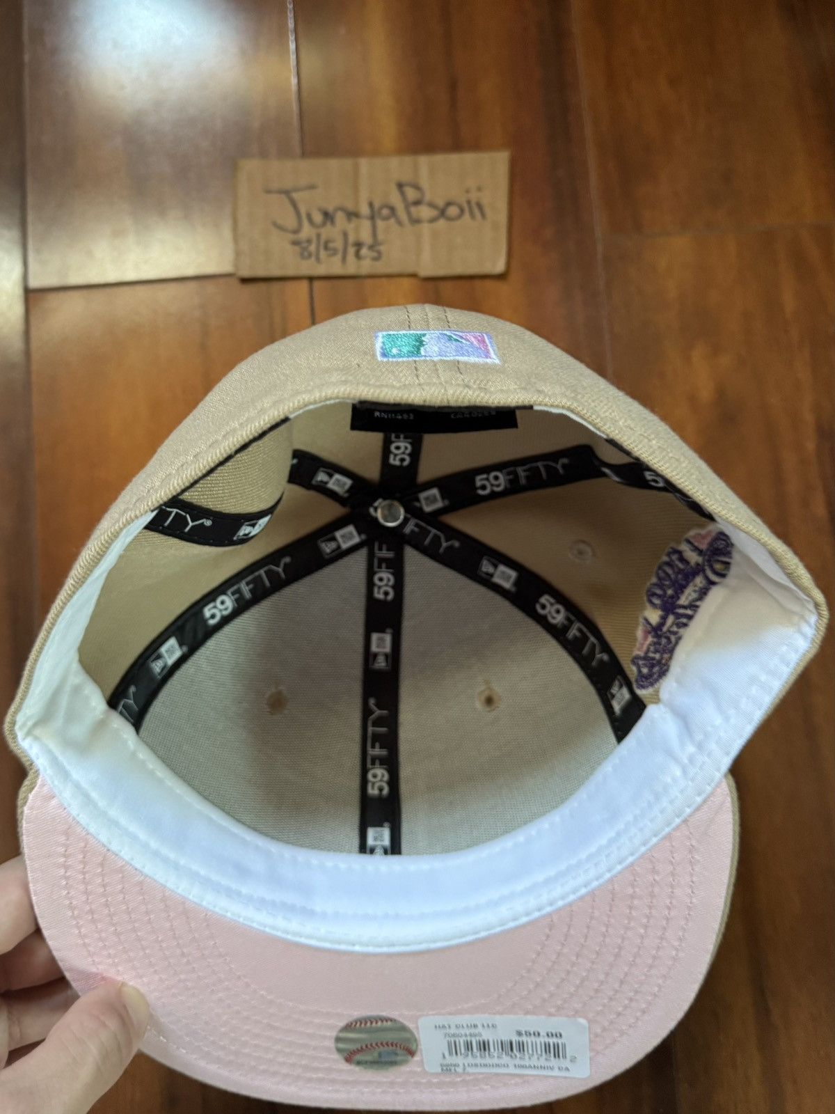 Hat Club Size 7 LA Dodgers 100th Anniversary Patch Sandstorm Fitted Size ONE SIZE - 5 Thumbnail