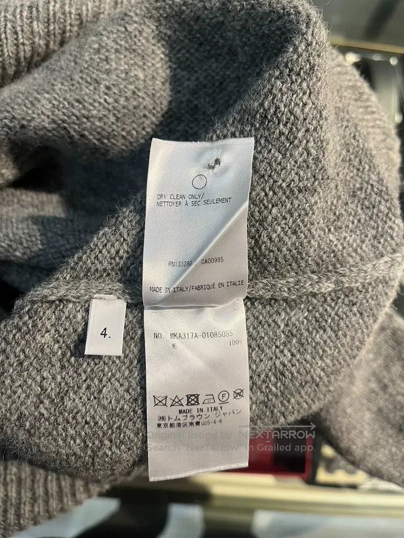 Thom Browne Thom Browne Cashmere Sweater, Gray Size US XL / EU 56 / 4 - 7 Thumbnail