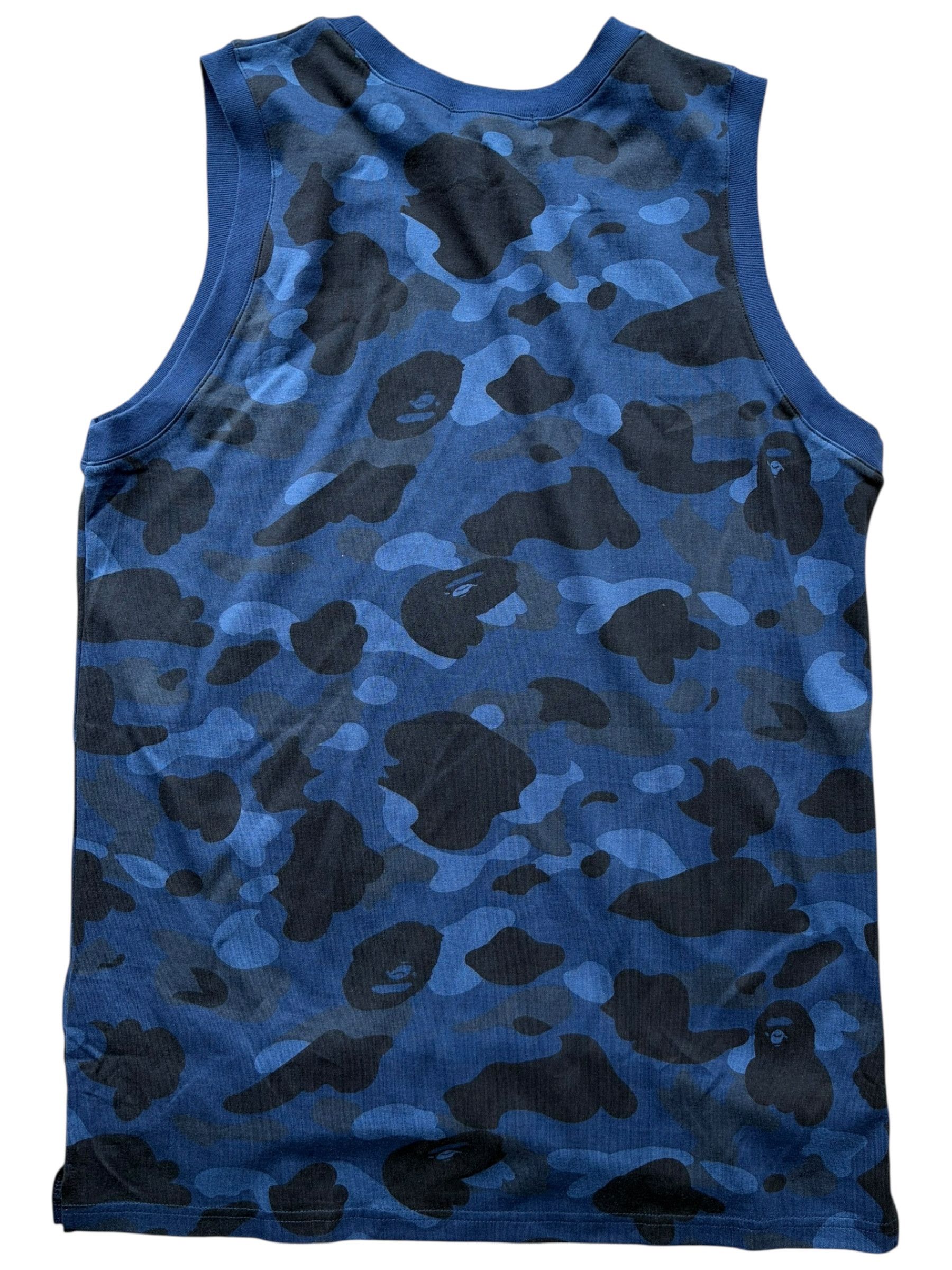 Bape Bape Blue Camo White College Logo Sleeveless Tank Top Size US M / EU 48-50 / 2 - 2 Thumbnail