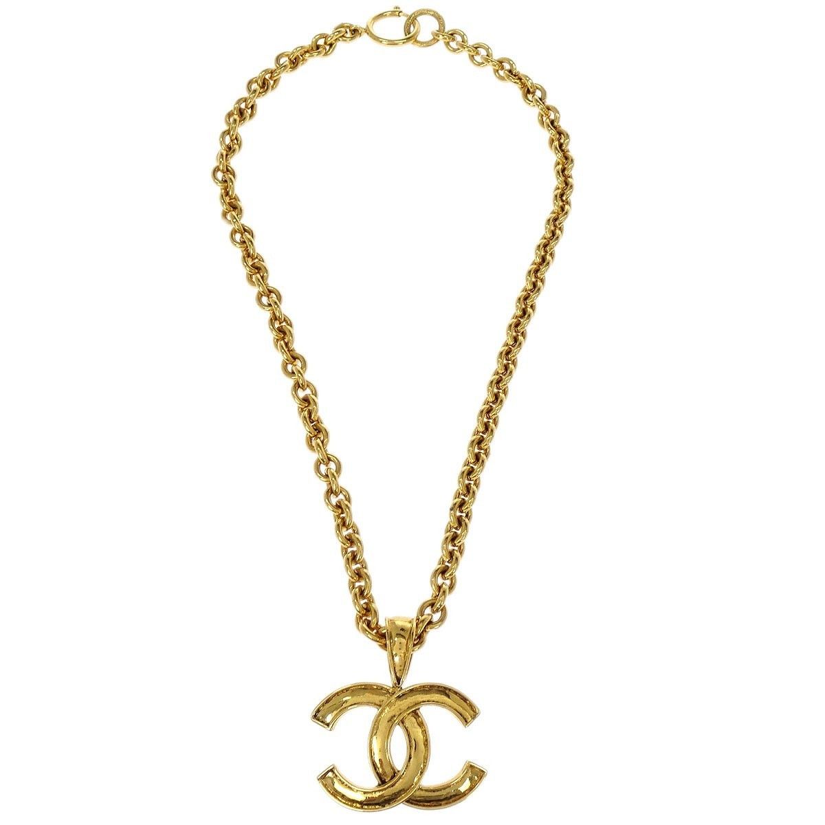 Chanel Chanel Vintage CC Pendent Necklace Plated Metal Size ONE SIZE - 1 Thumbnail