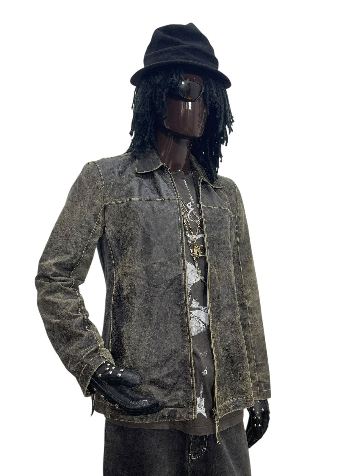 Japanese Brand Blistered Leather Jacket Admix Japan Cowhide Slim 7🟩0 Size US M / EU 48-50 / 2 - 1 Thumbnail
