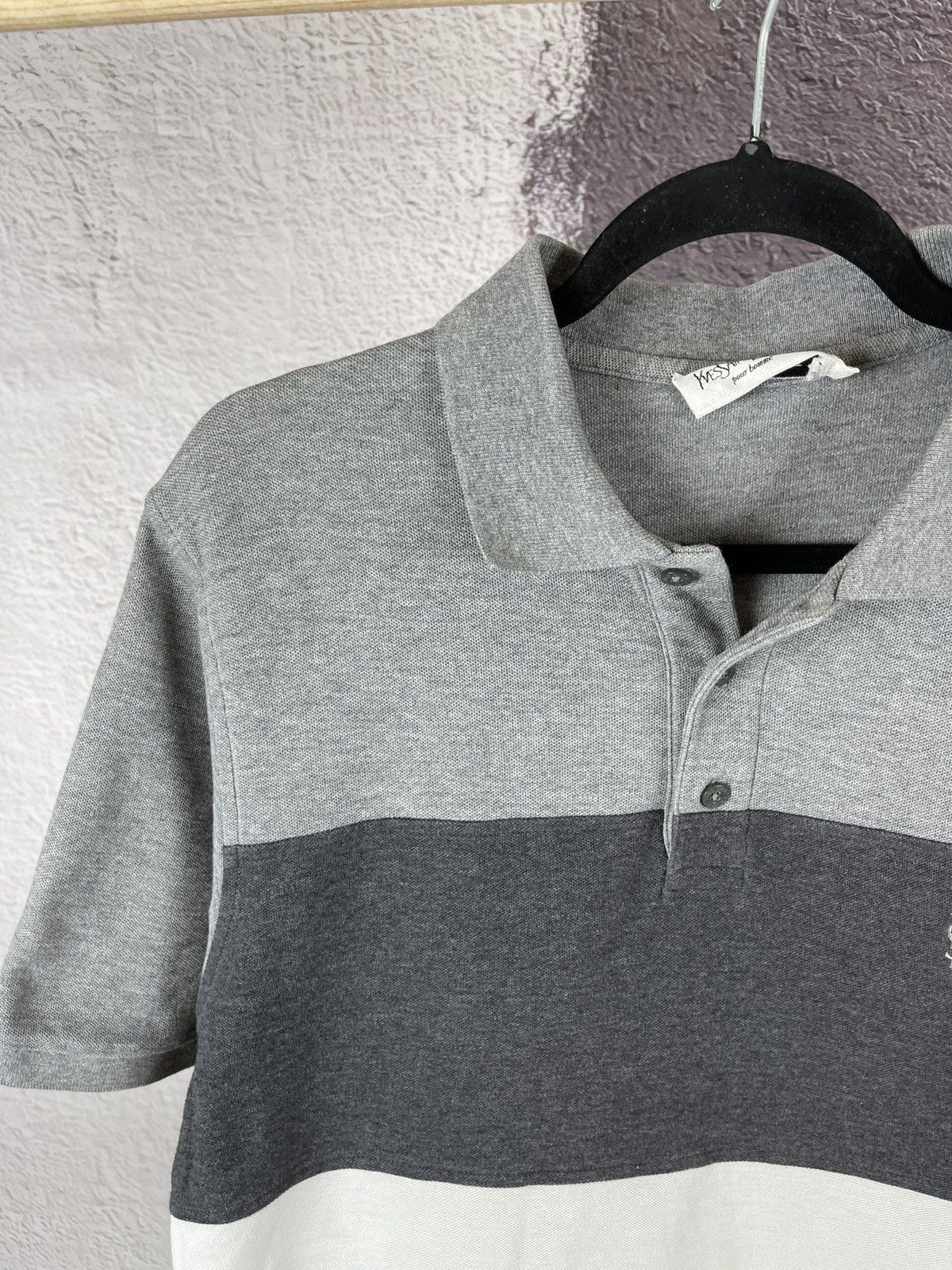 Vintage Yves Saint Laurent triple colour blocked polo tee shirt Size US L / EU 52-54 / 3 - 7 Thumbnail