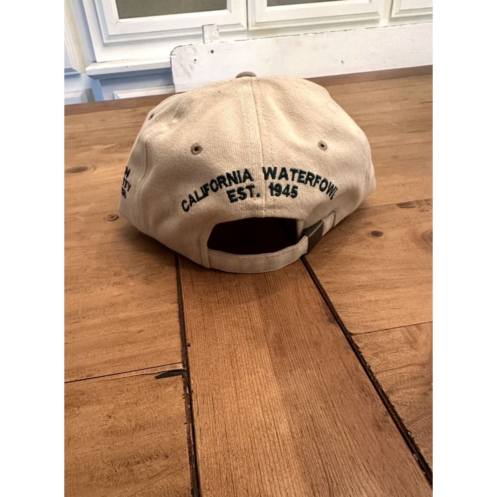 Vintage VINTAGE California Waterfowl Hat Mens Strapback Hunting Flat Bill Cap Water Fowl Mens One Size Beige Flat Cap Hunting Cap Mens Size ONE SIZE - 3 Thumbnail