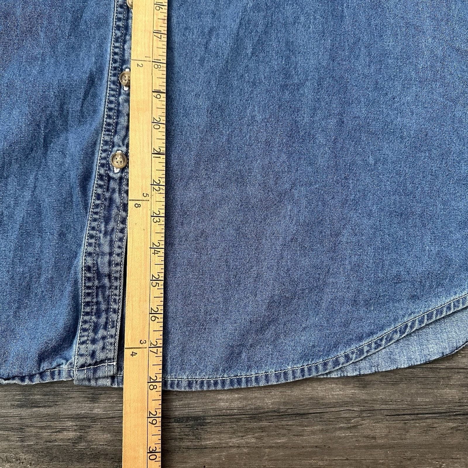 Disney VTG DISNEY WINNIE THE POOH BLUE DENIM JEAN SHIRT BUTTON UP E Size XL / US 12-14 / IT 48-50 - 5 Thumbnail