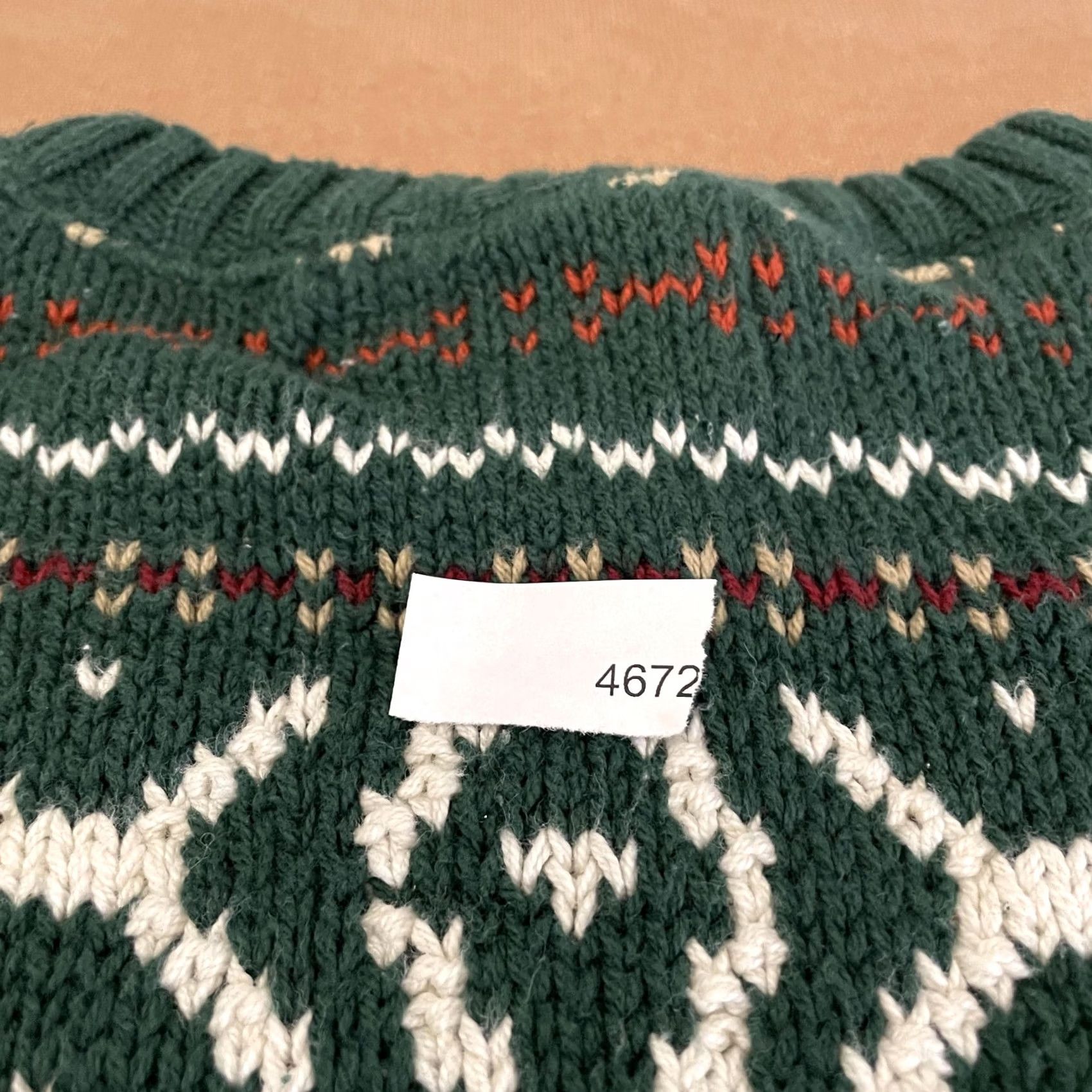 Vintage VINTAGE American Portrait Sweater Mens Medium Crewneck Fair Isle Made USA 90s Green Crew Neck Knitted Pullover Sweatshirt Mens Size US M / EU 48-50 / 2 - 8 Thumbnail