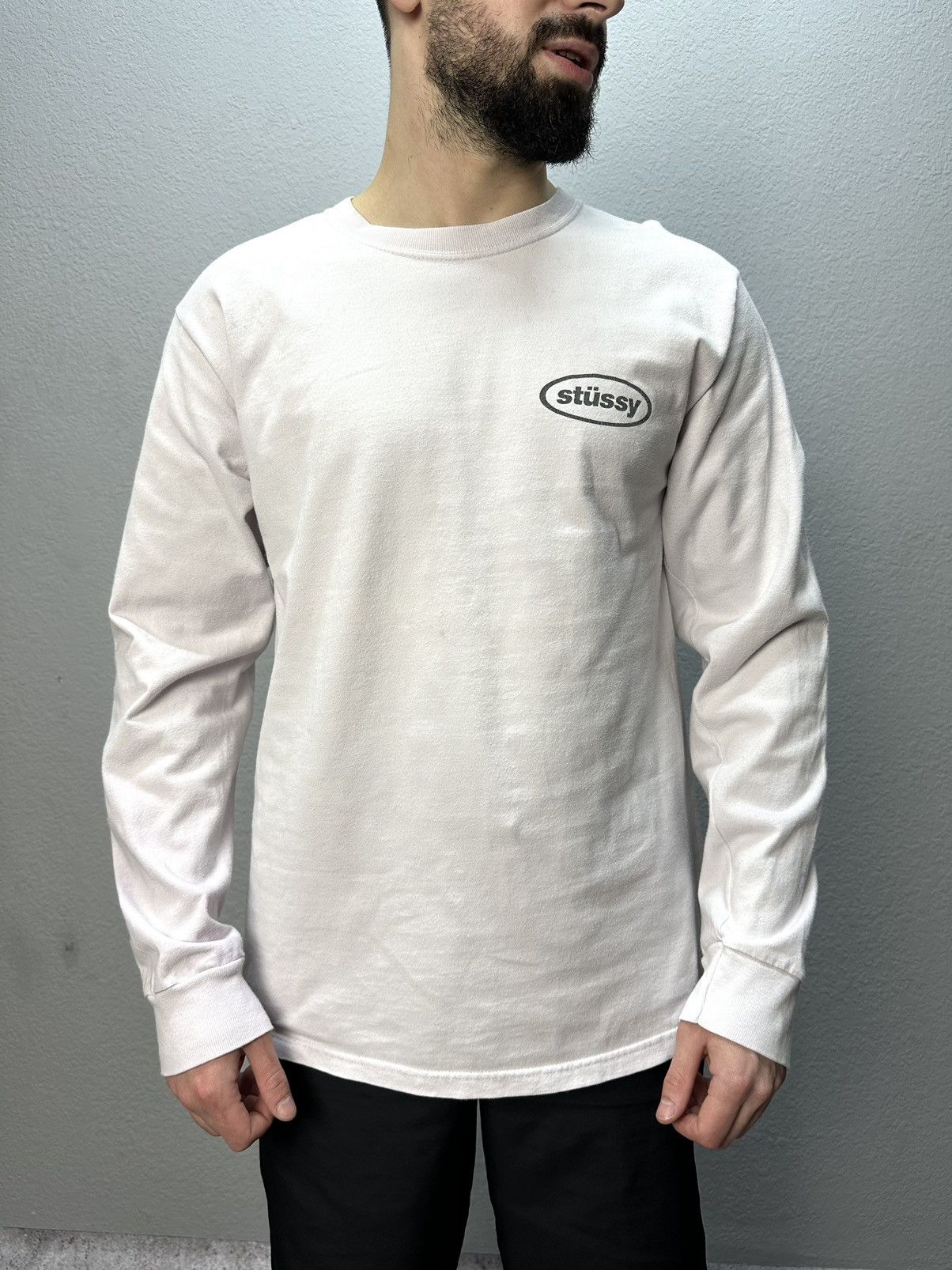 Stussy × Vintage Vintage Stussy Y2K Long Sleeve Big Logo Distressed Size US M / EU 48-50 / 2 - 4 Thumbnail