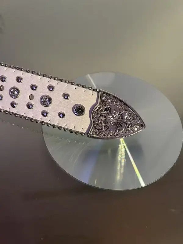 Japanese Brand Y2K Cross Rhinestone Belt (white) Size ONE SIZE - 4 Thumbnail