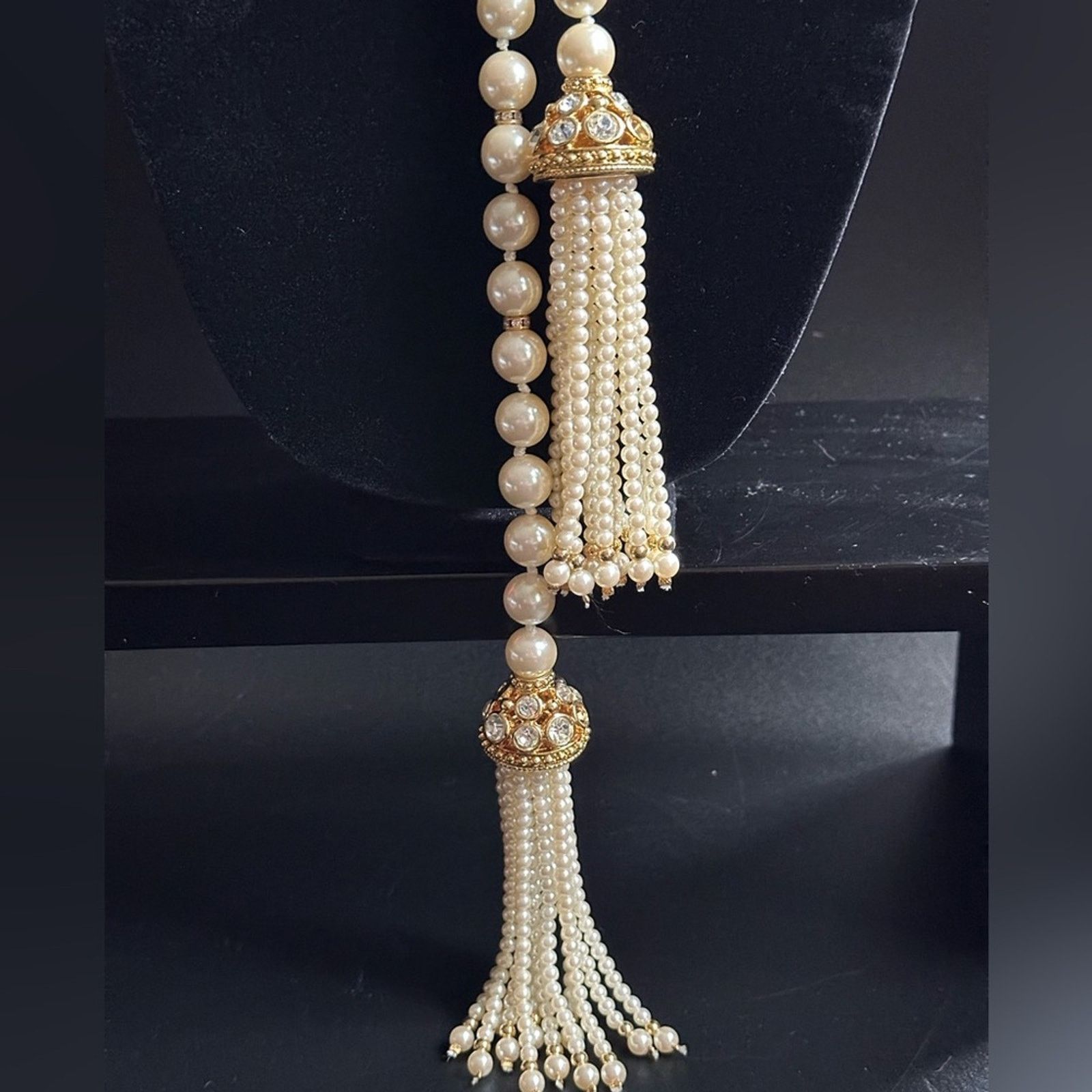 Other Vintage Large Pearl & Rhinestone Lariat Size ONE SIZE - 3 Thumbnail