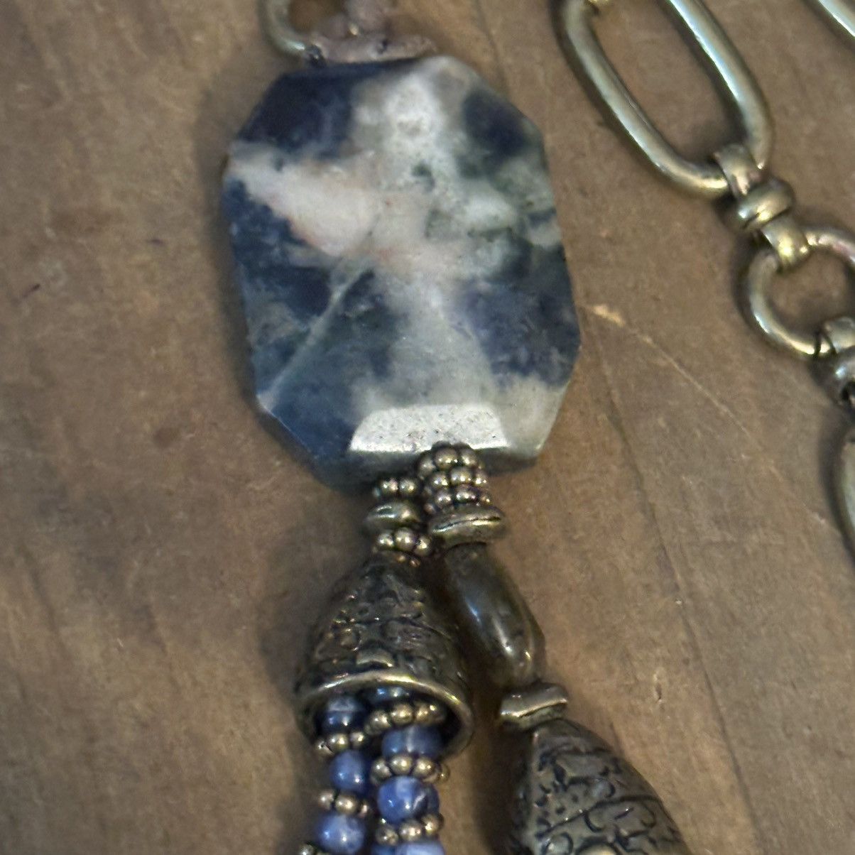 Chicos Chico’s bronze tone long chunky blue agate tassel necklace Size ONE SIZE - 3 Thumbnail