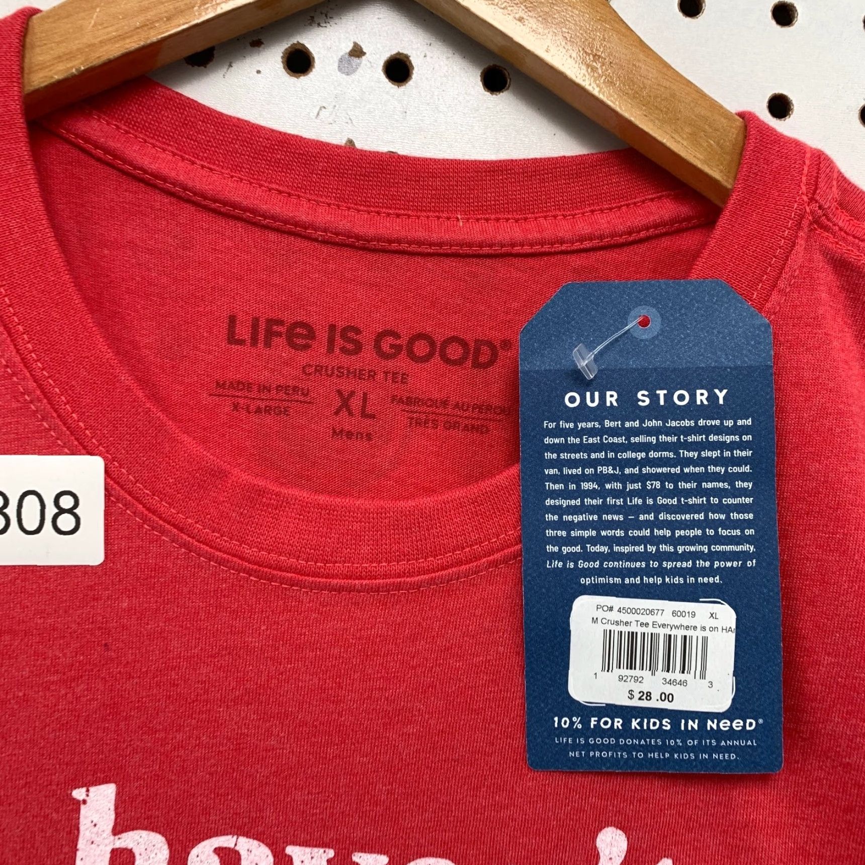 Life is Good Life is Good T Shirt Mens XL Crusher Tee Red Funny Quote NWT Size US XL / EU 56 / 4 - 5 Thumbnail