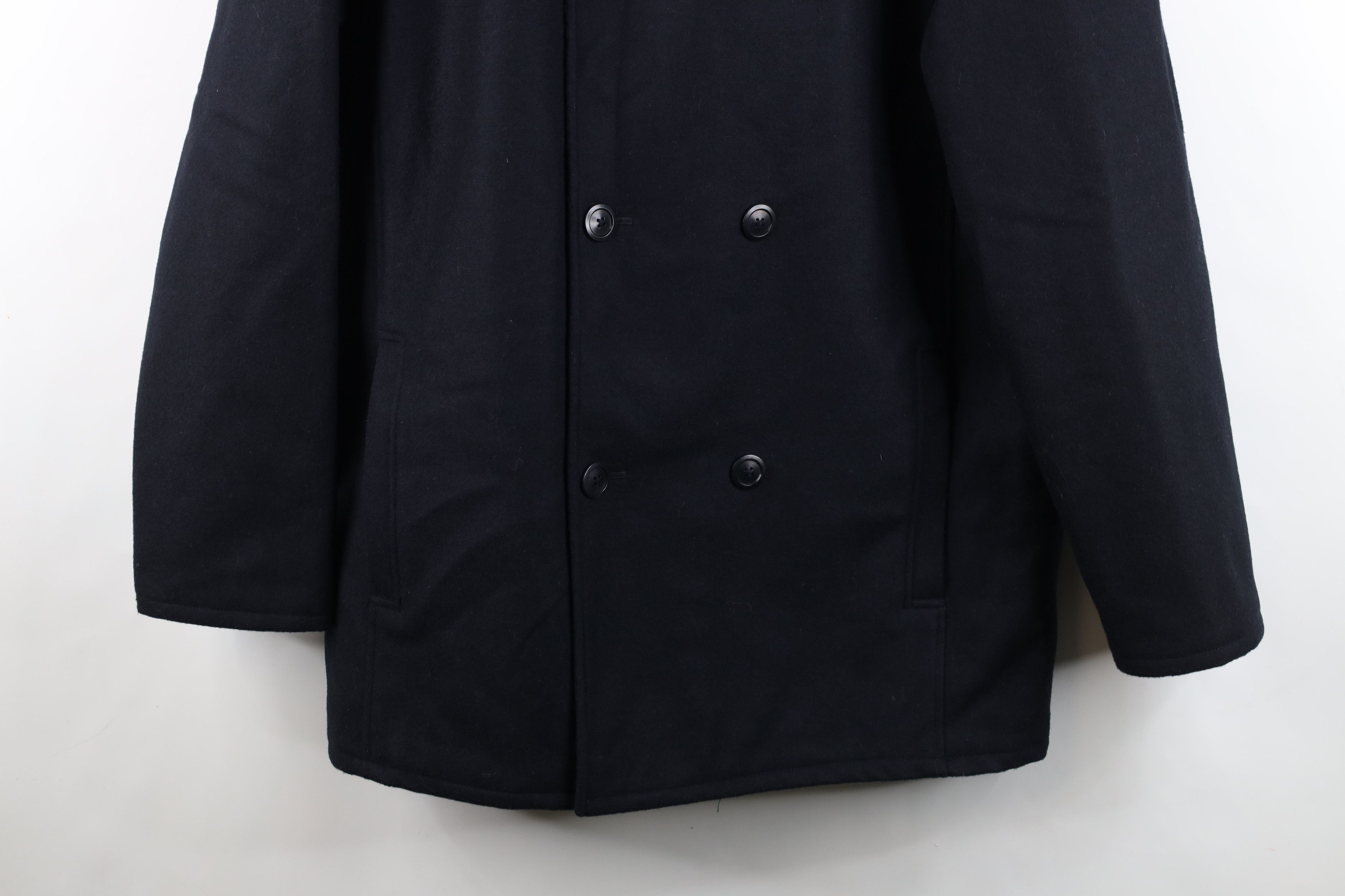Eddie Bauer Vintage Eddie Bauer Double Breasted Wool Peacoat Navy Blue Size US XL / EU 56 / 4 - 3 Thumbnail
