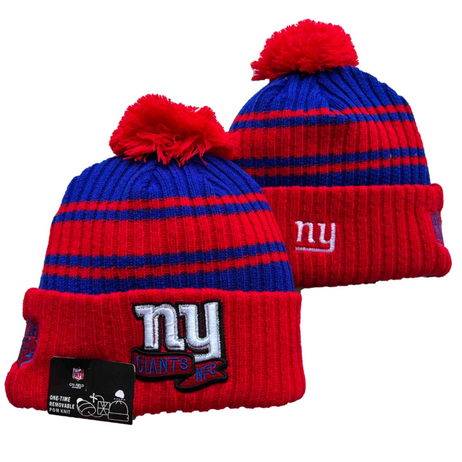 Other NWT New York Giants Sports Knit Pom Beanie Fleece Lined OSFA Size ONE SIZE - 1 Thumbnail