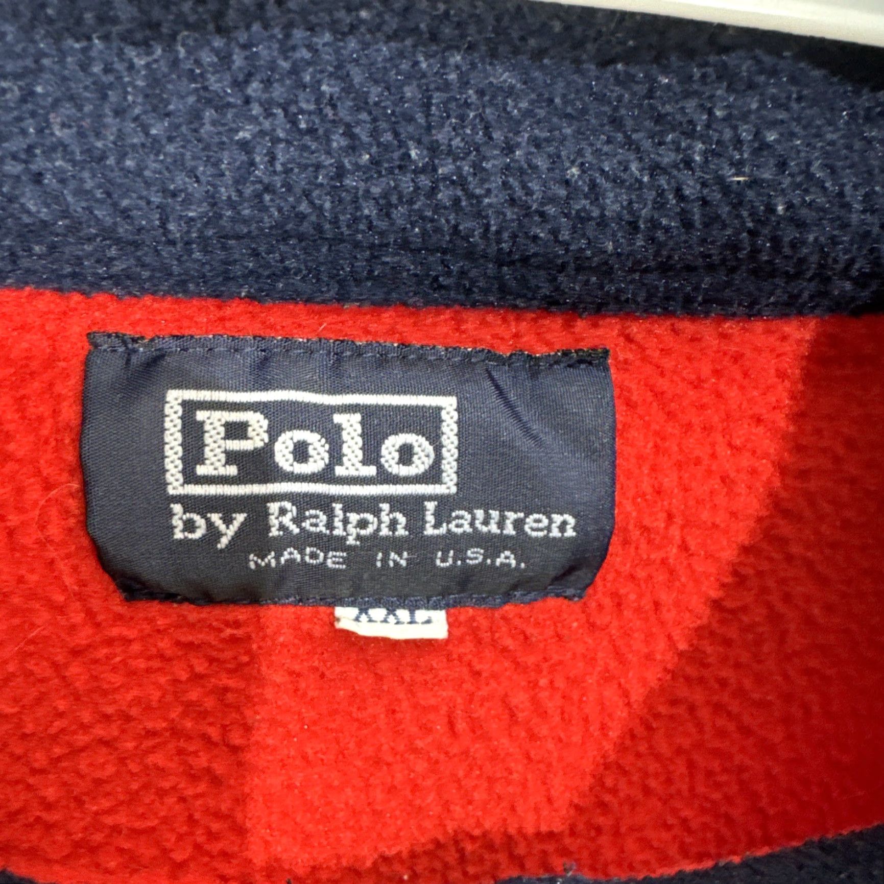 Vintage VINTAGE Polo Sport Polo Sport 1/4 Zip Pullover Red Fleece 2XL Shirt Mens Size US XXL / EU 58 / 5 - 2 Thumbnail