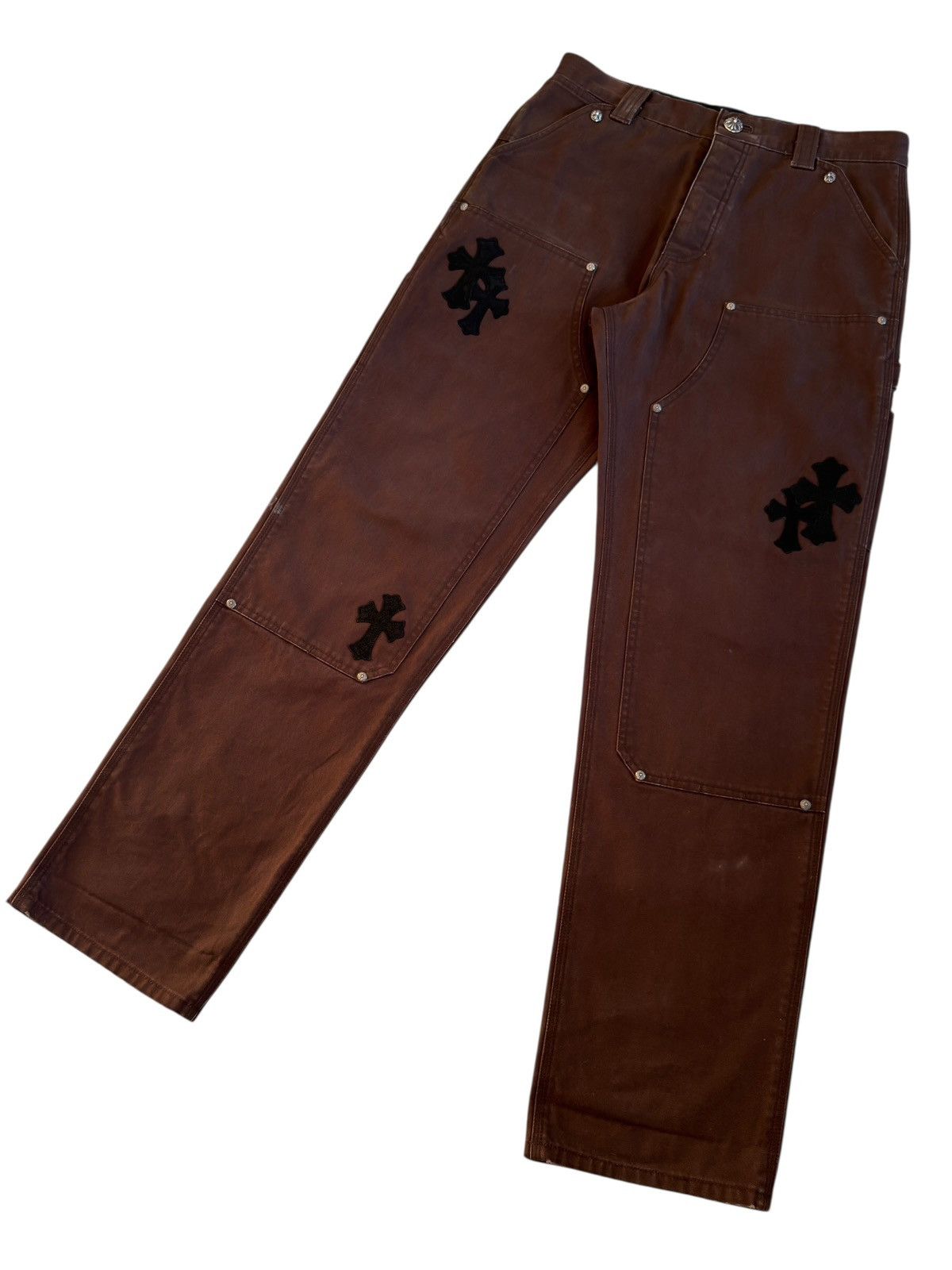 Chrome Hearts Chrome Hearts 1/1 Goat Leather Patched Brown Carpenter Pants Size US 32 / EU 48 - 4 Thumbnail