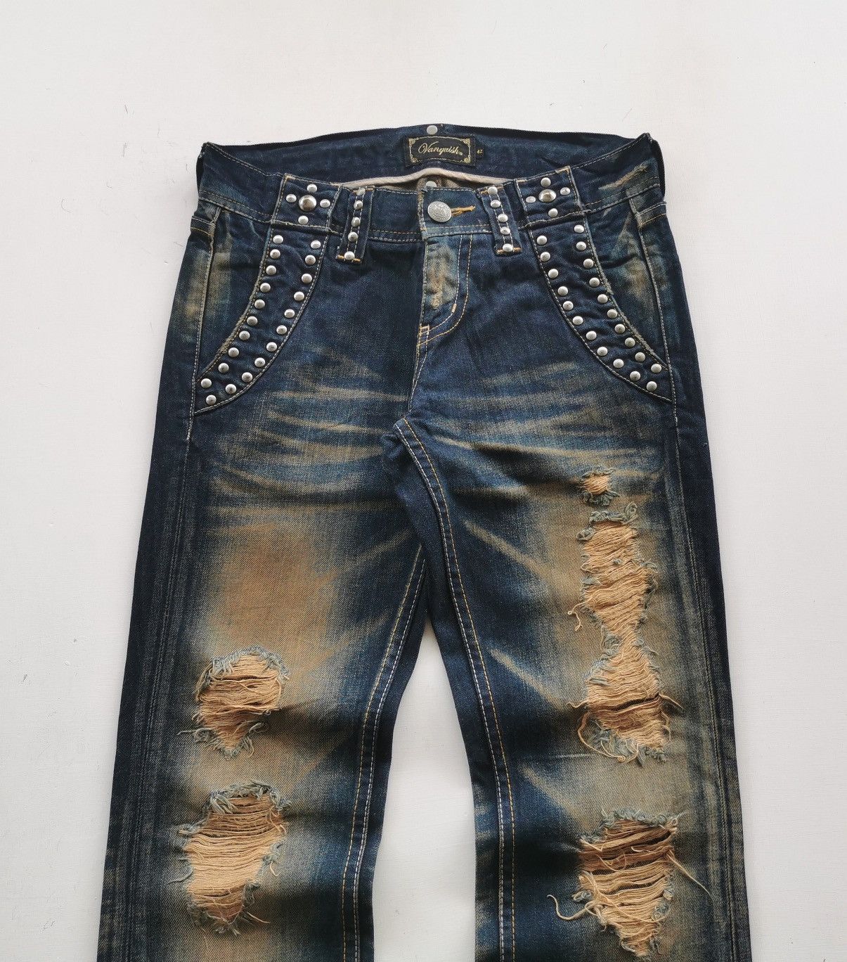 Vanquish Vanquish Mudwash Bootcut Distressed Jeans Size US 30 / EU 46 - 2 Thumbnail