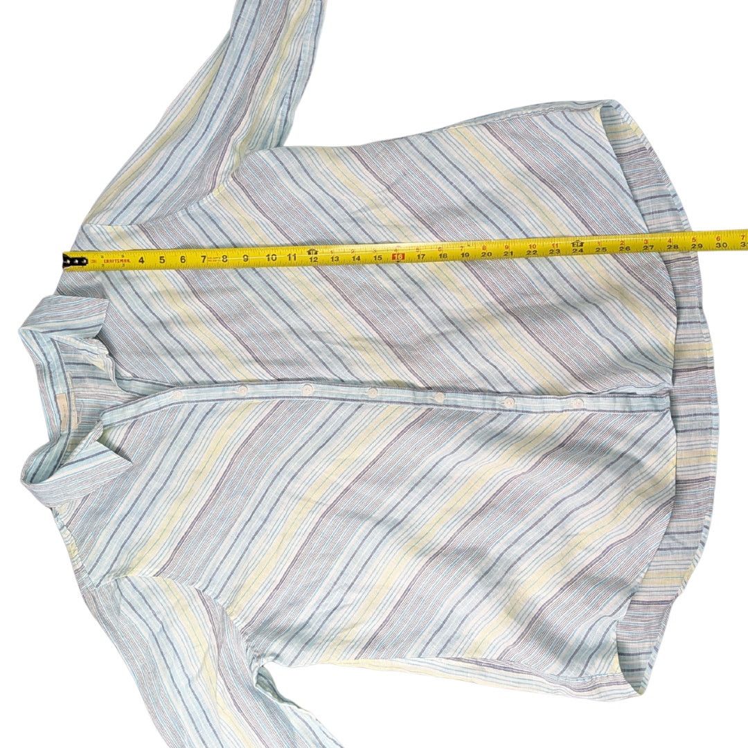Vintage Vintage Chico's Linen Chevron Button-Down | Women's 2XL Size XXL / US 16-18 / IT 52-54 - 4 Thumbnail