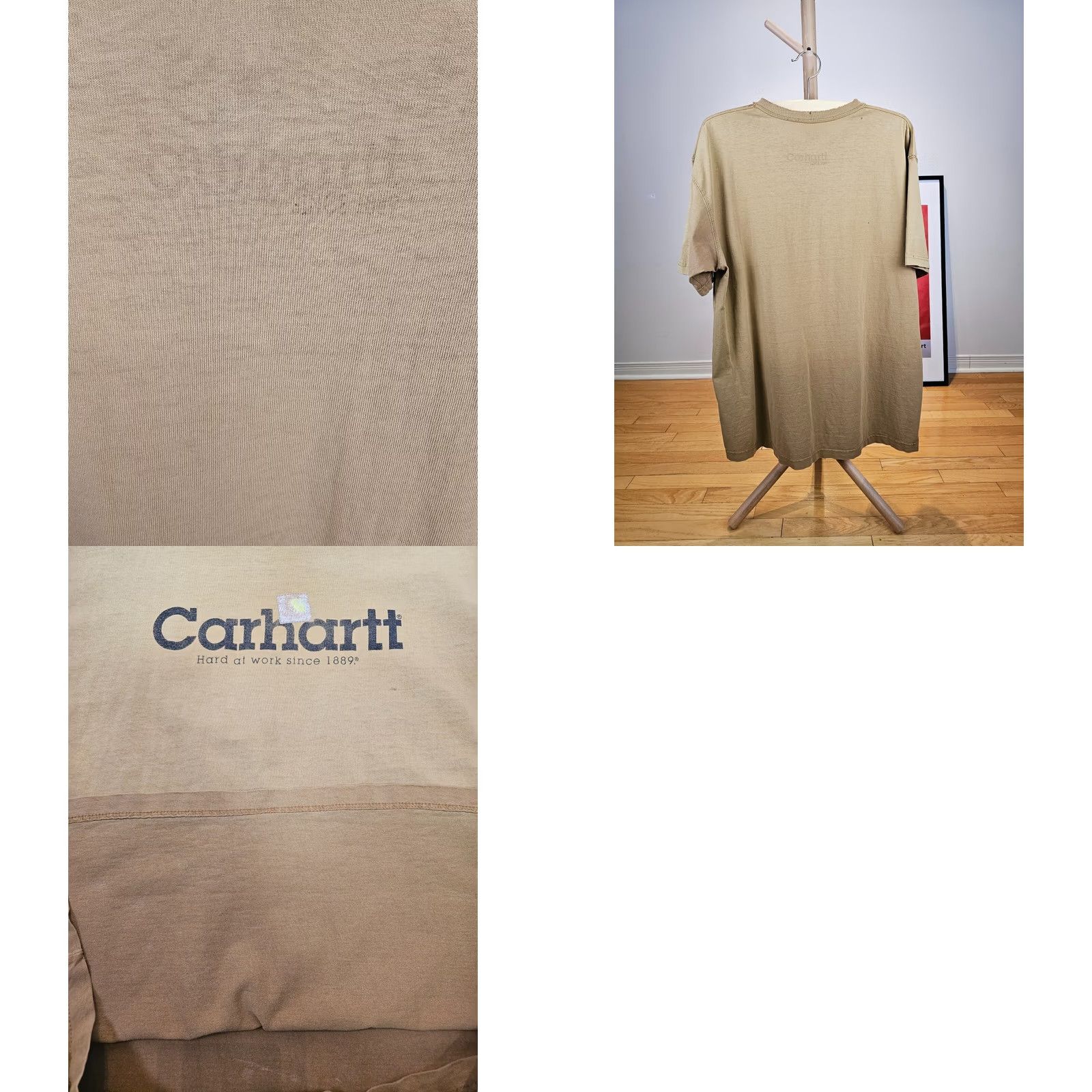 Carhartt VINTAGE CARHARTT WORK T-SHIRT BROWN SZ XL SUN FADED GARDIENT USA Mens Size US XL / EU 56 / 4 - 8 Thumbnail