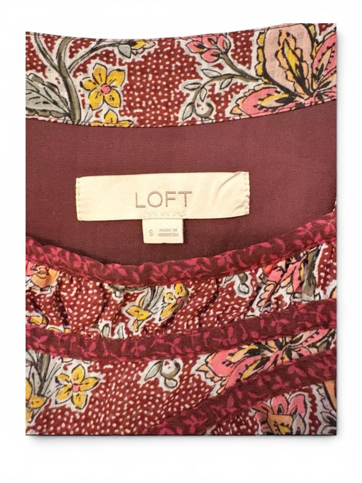Other LOFT Floral Puff Sleeve Blouse Size Small Size S / US 4 / IT 40 - 2 Thumbnail