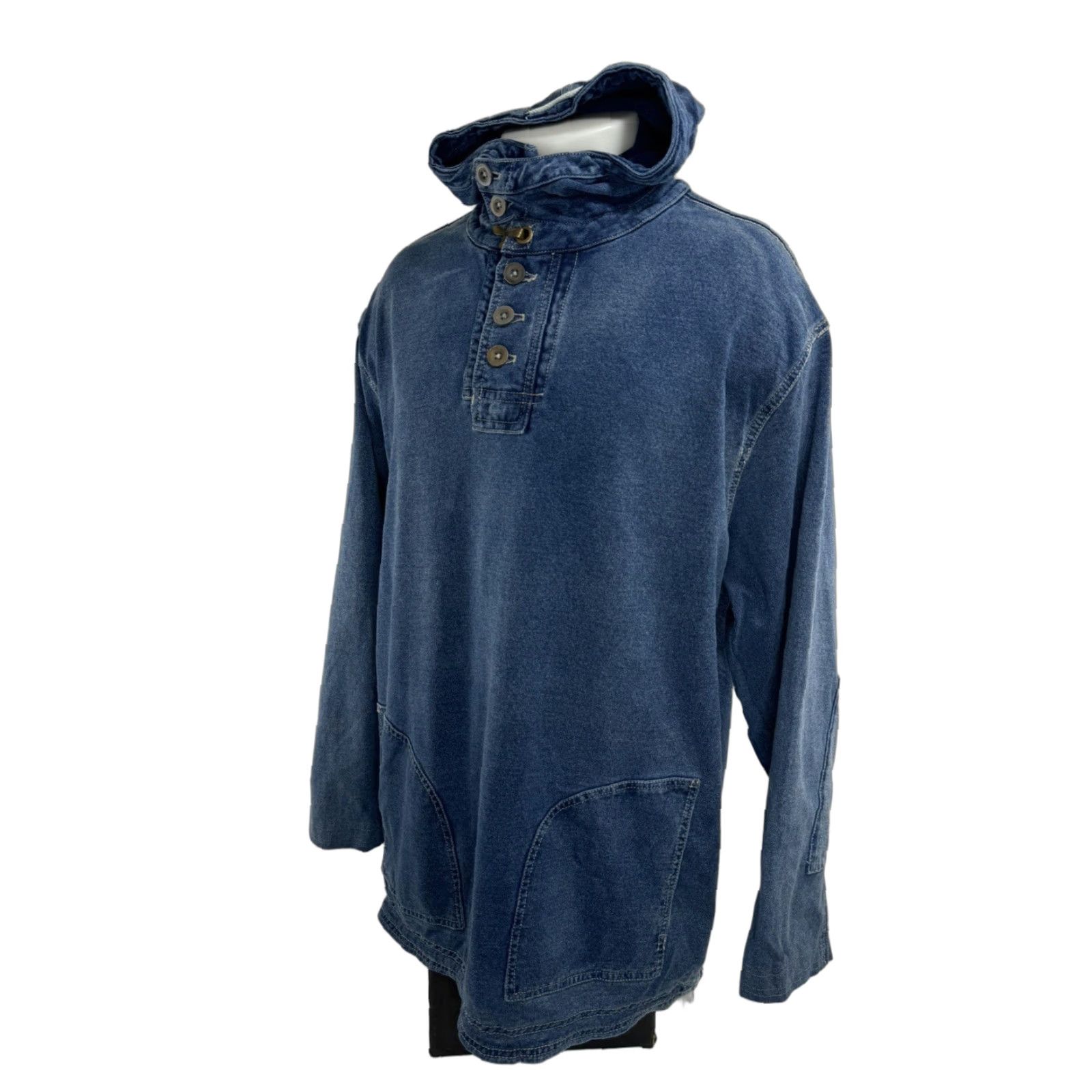 The Territory Ahead Territory Ahead Denim Hoodie Jacket - Mens XL Jeans Denim Metal Clasp Pullover Size US XL / EU 56 / 4 - 1 Thumbnail