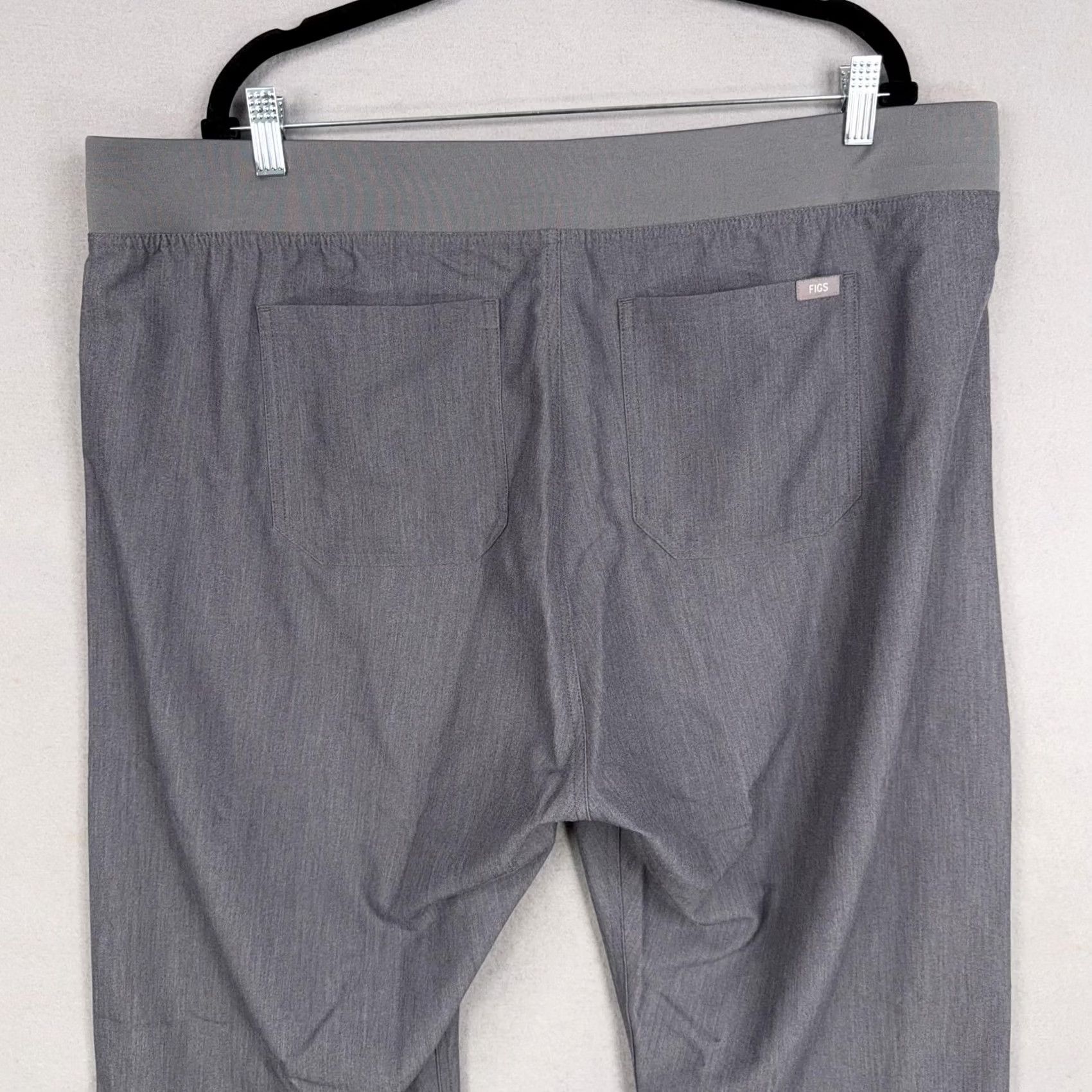 Vintage FIGS Livingston Scrub Pants Womens 2XL Tall Gray Technical Collection Drawstring Size 40" / US 18 - 7 Thumbnail