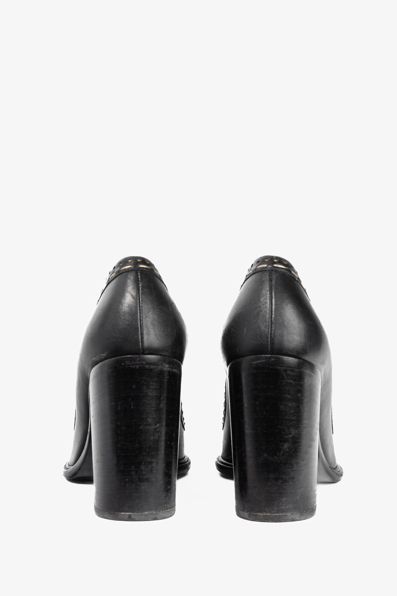 Salvatore Ferragamo Salvatore Ferragamo Fele Gancino Stitched Block-Heel Pumps Size US 10 / IT 40 - 3 Thumbnail