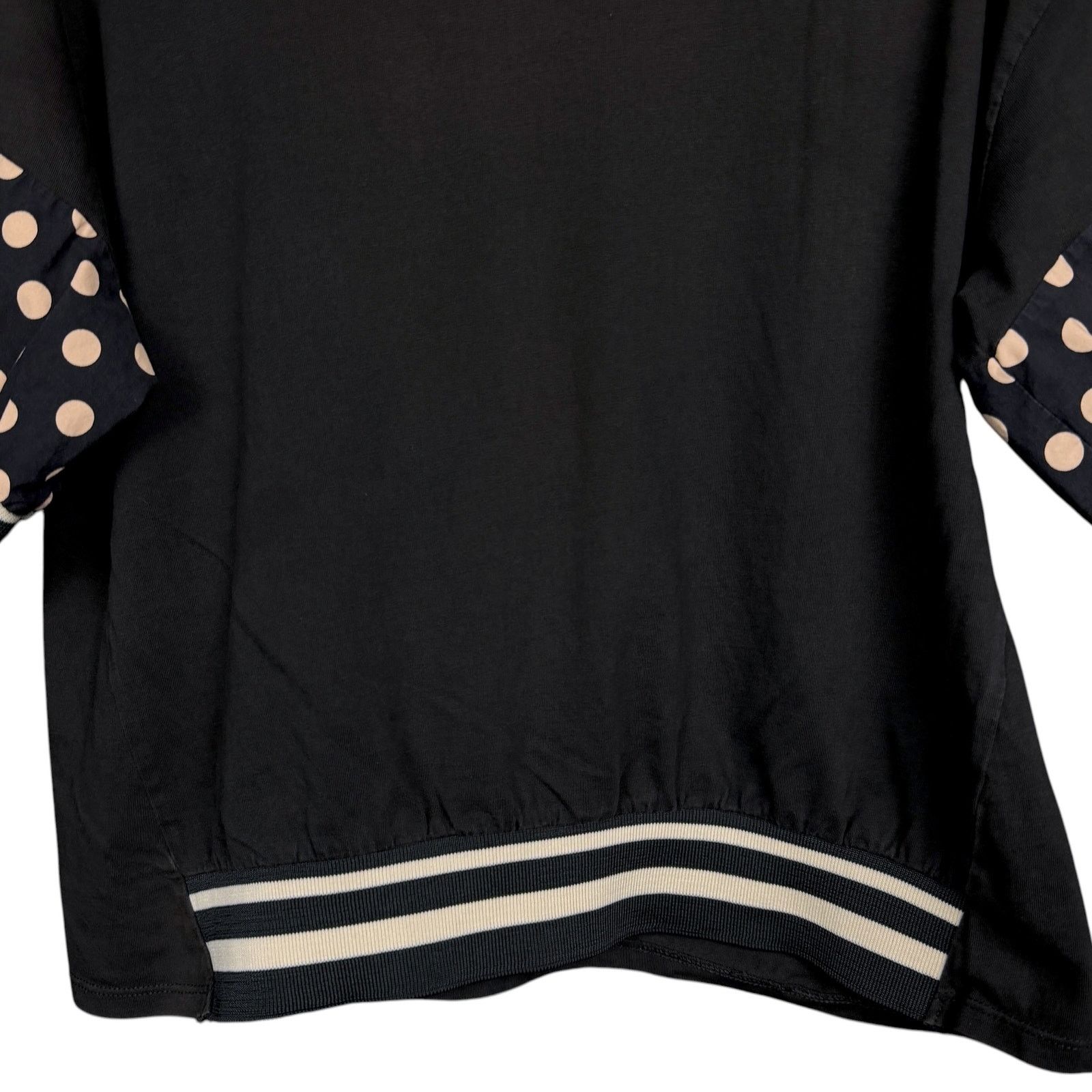 Zara Zara Oversized Womens Med Contrasting Polka Dot Striped Top Size M / US 6-8 / IT 42-44 - 5 Thumbnail