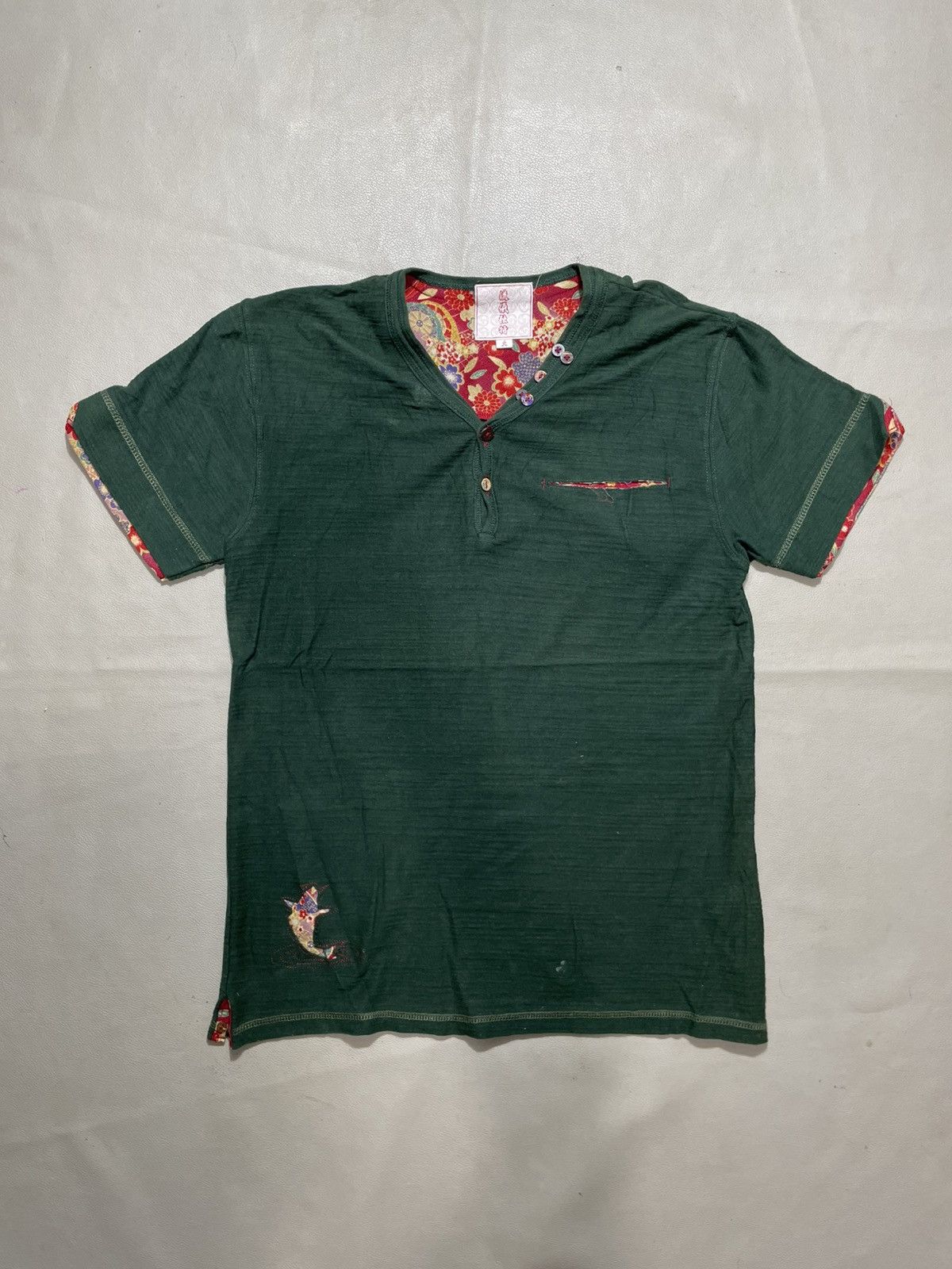 Karakuri Tamashii Japan Double layer sukajan Flower Tshirt traditional Size US L / EU 52-54 / 3 - 1 Thumbnail