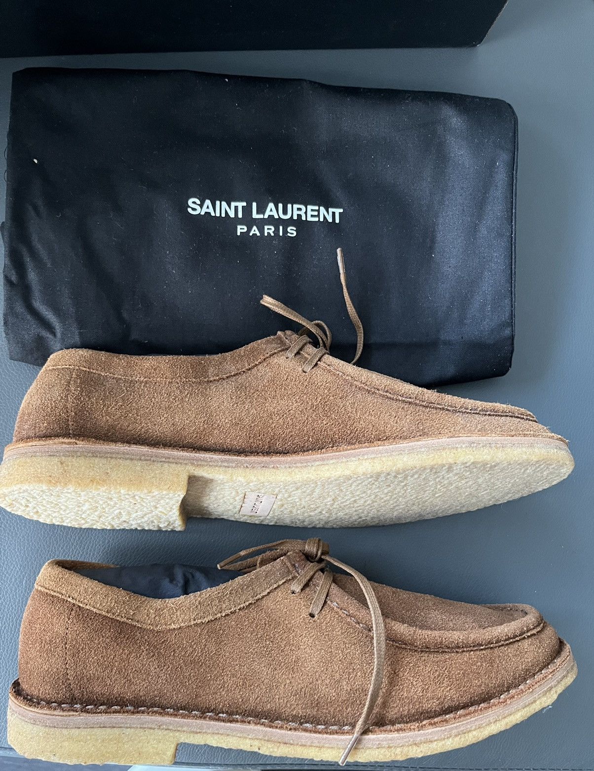 Hedi Slimane × Saint Laurent Paris × Yves Saint Laurent Saint Laurent Runway Classic Suede Leather Shoes Limited Size US 10.5 / EU 43-44 - 10 Thumbnail