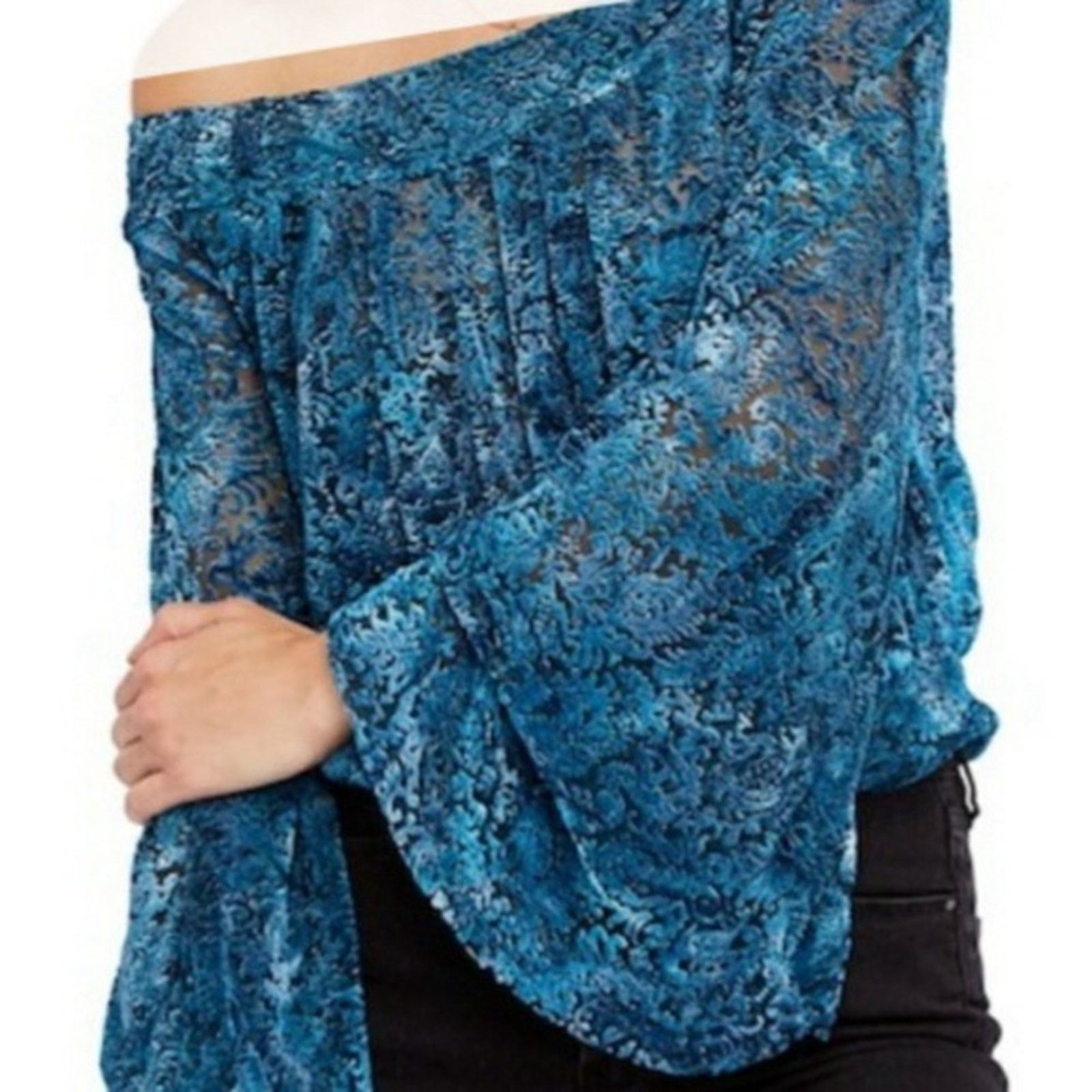 Free People Free People Ginger Berry Sheer Top Burnout Velvet Women’s M Size M / US 6-8 / IT 42-44 - 2 Thumbnail