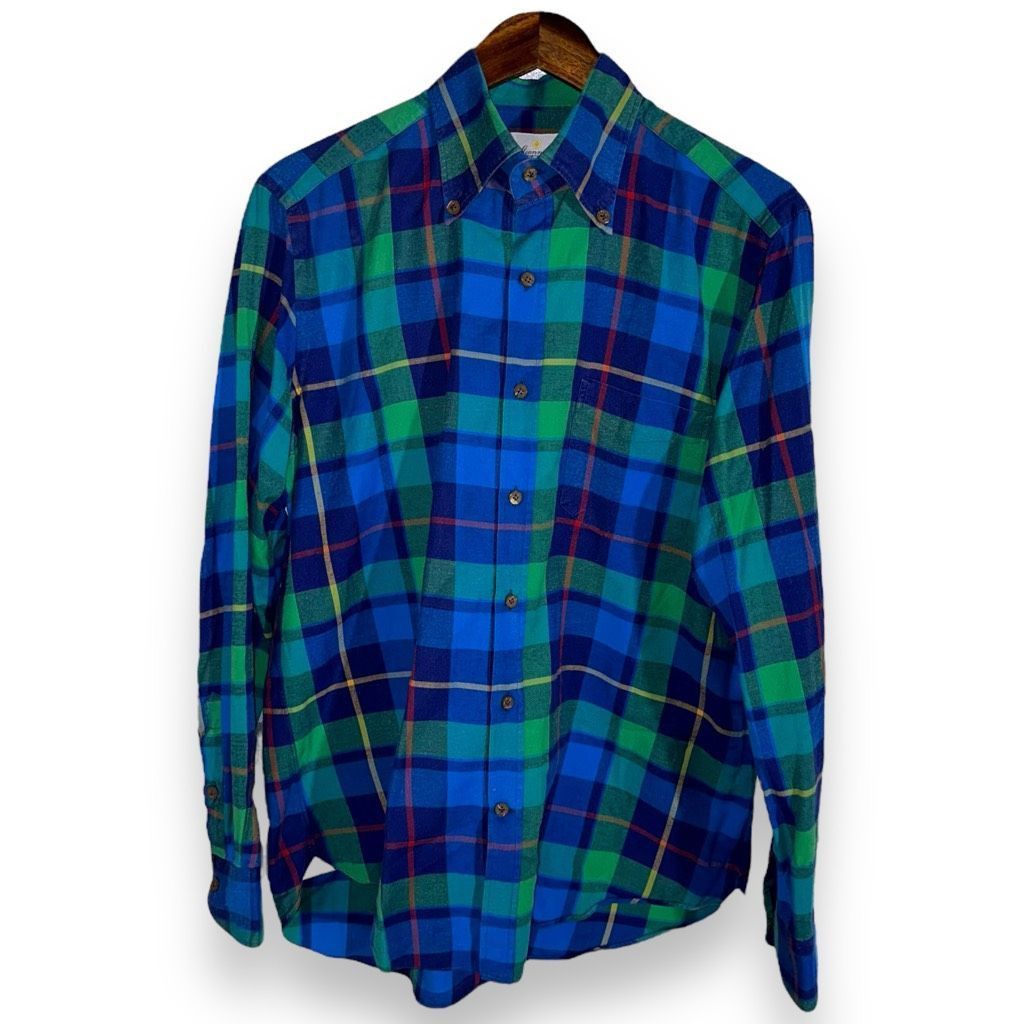 Other Giannetto Portofino Blue & Green Plaid Flannel Button Down Size US L / EU 52-54 / 3 - 1 Thumbnail