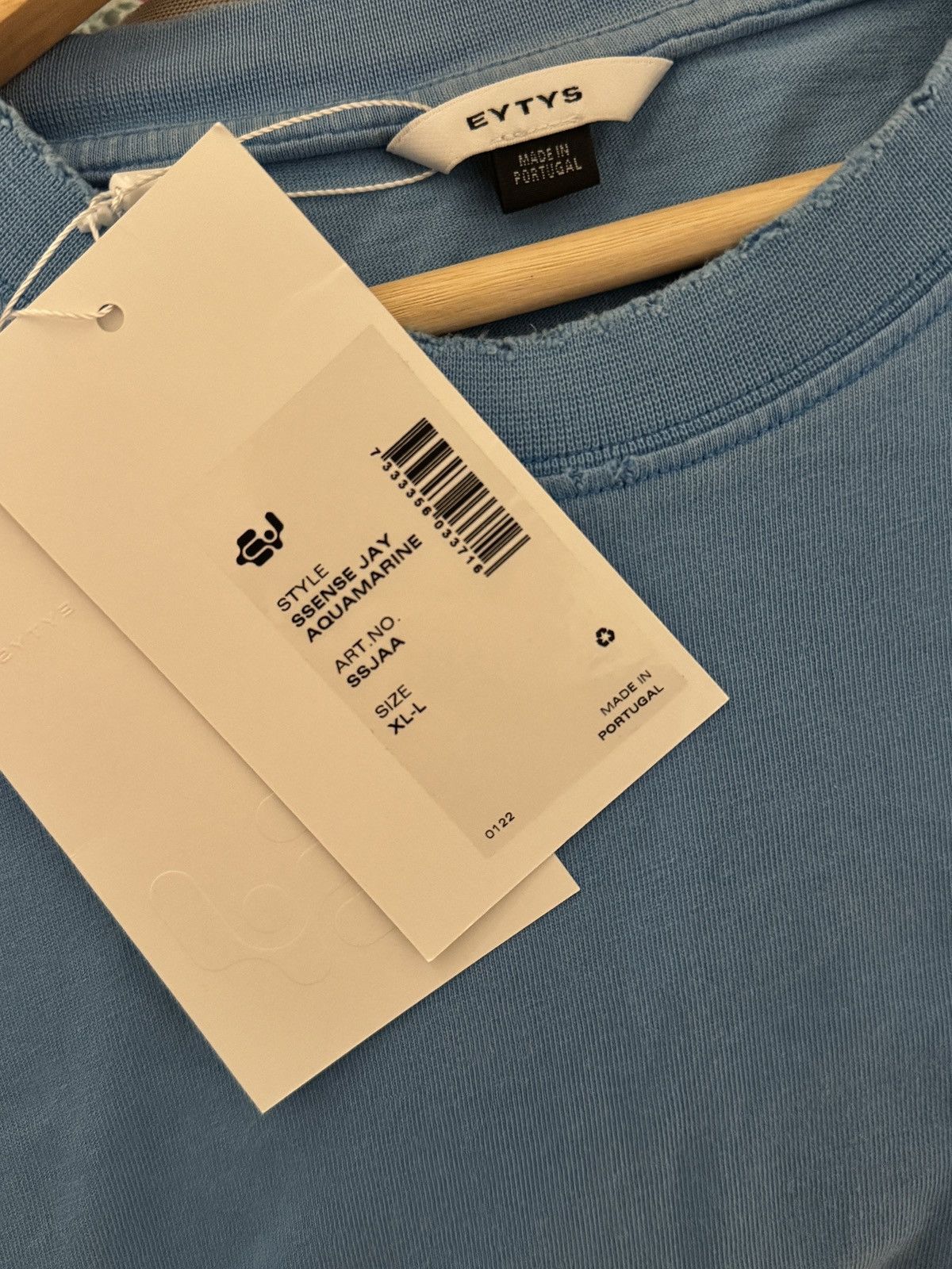 Eytys Eytys X SSENSE Distressed Blue Tee Size US L / EU 52-54 / 3 - 3 Thumbnail