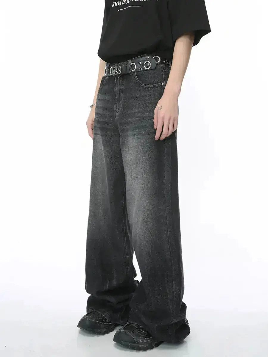 Japanese Brand Retro straight leg wide leg loose jeans Size US 32 / EU 48 - 2 Thumbnail