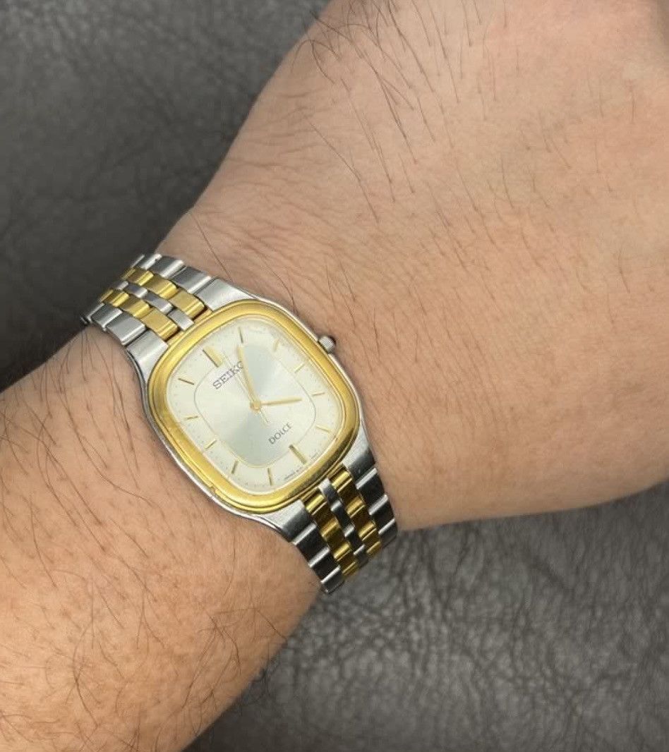 Seiko Vintage 90s Seiko Dolce Tank Two Tone Sunray Dial Size ONE SIZE - 2 Thumbnail