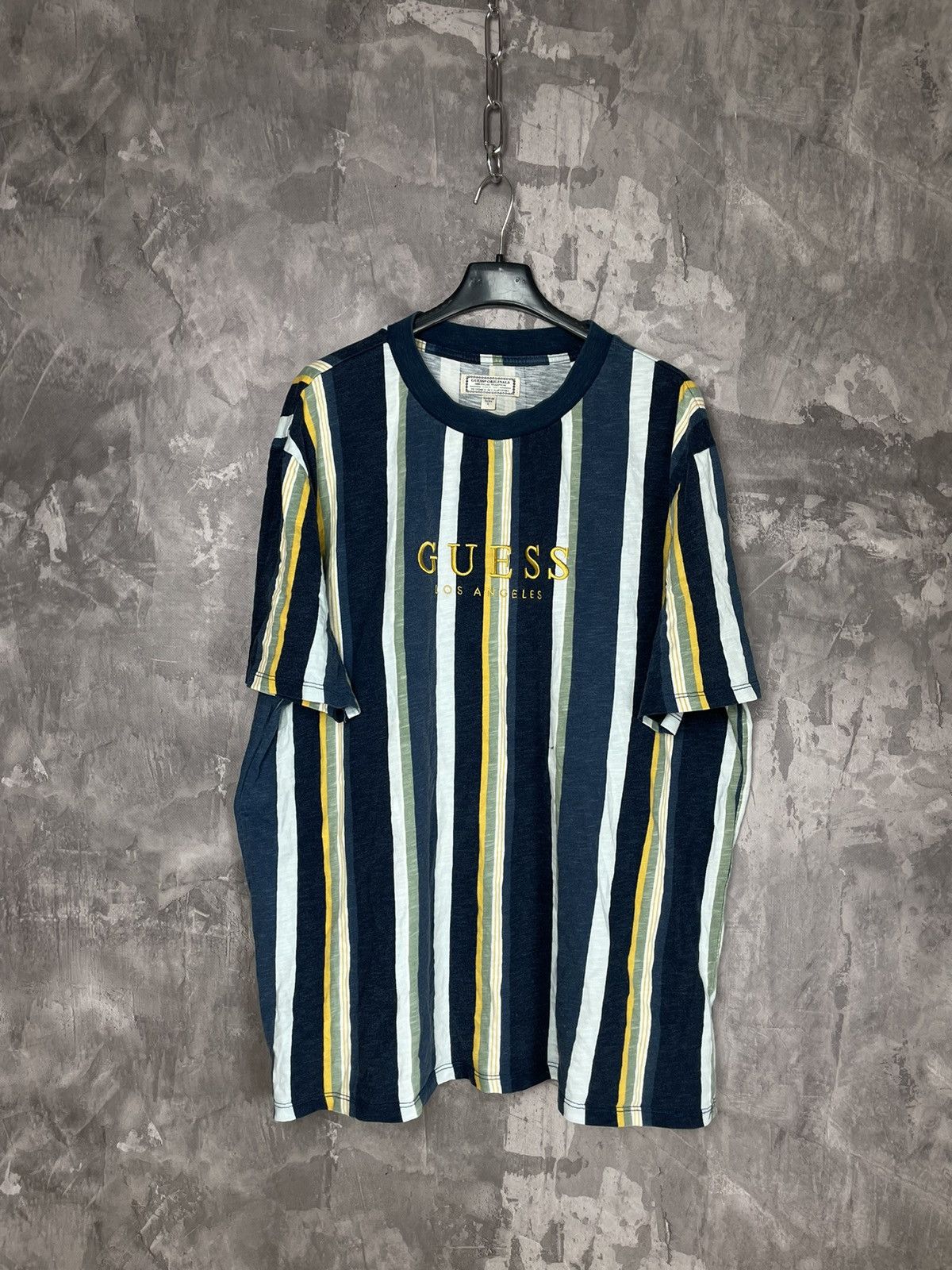 A$AP Rocky × Guess × Vintage Vintage GUESS like ASAP ROCKY Striped Spellout T Shirt Size US L / EU 52-54 / 3 - 1 Thumbnail