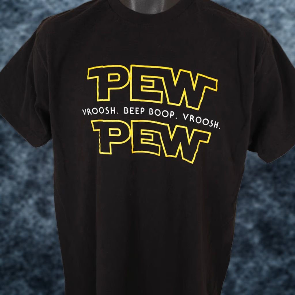 Star Wars Star Wars T Shirt Mens Size Large Black Pew Pew Vroosh Beep Boop Vroosh Size US L / EU 52-54 / 3 - 1 Thumbnail